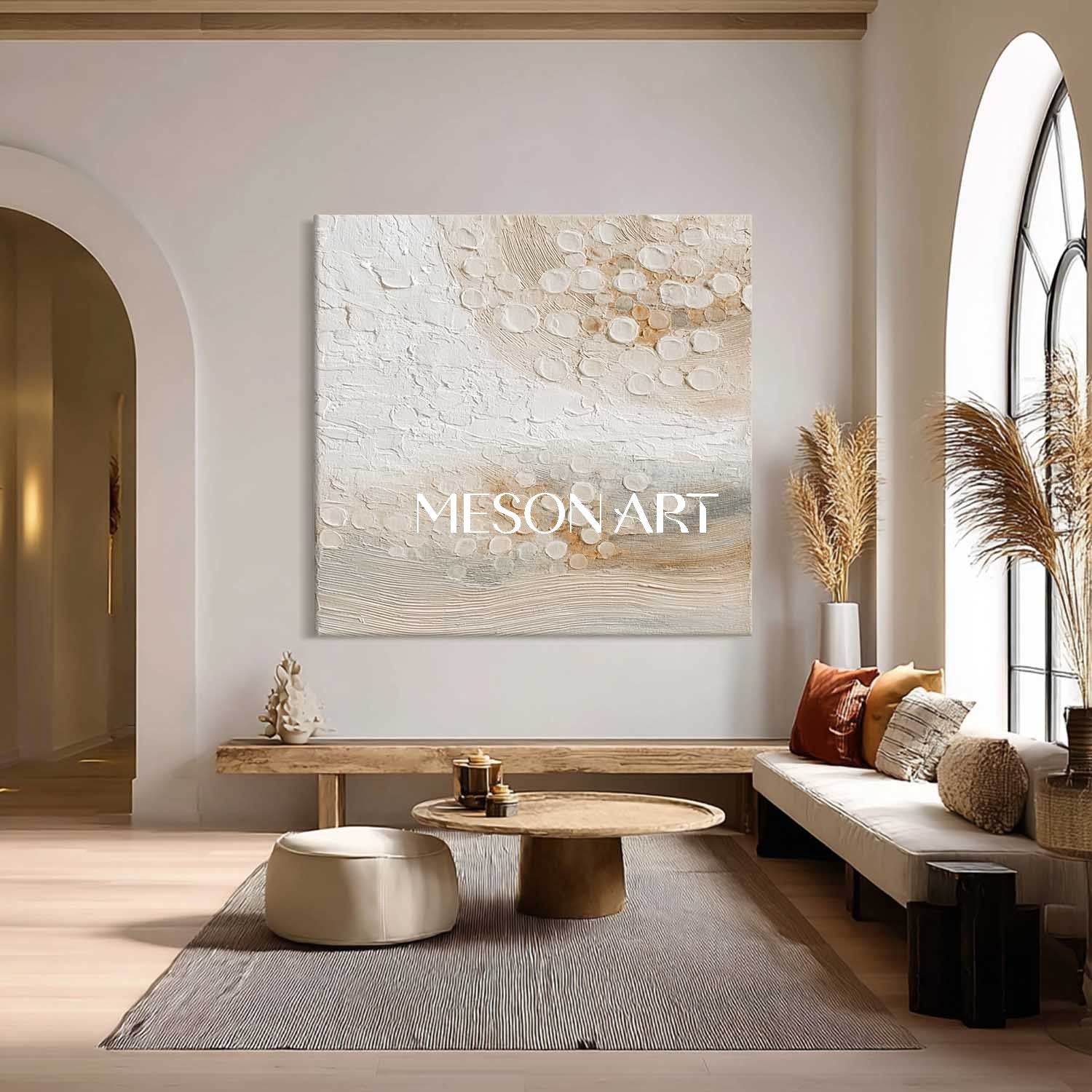 Modern Bohemian Texture Painting – Unique Canvas for Home Decor