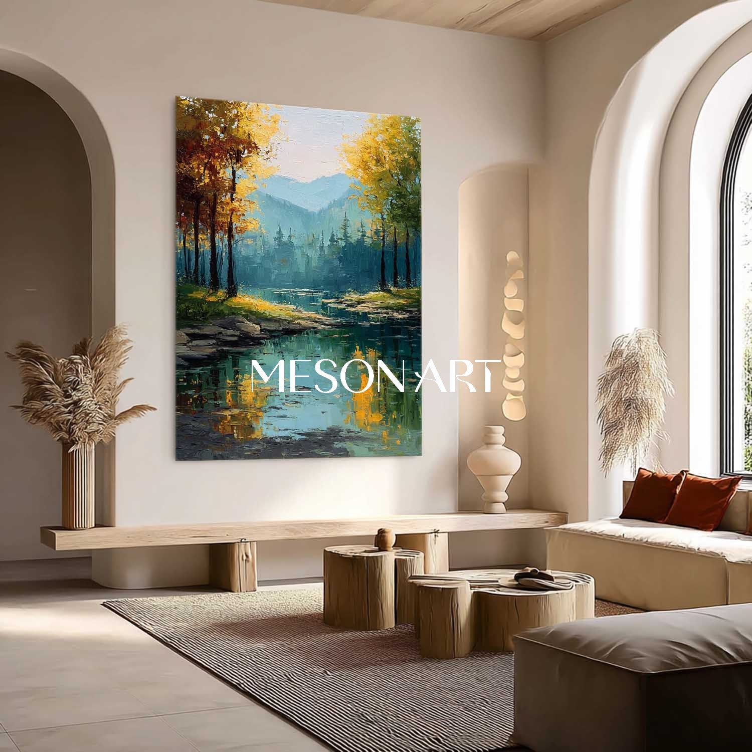 Vibrant Autumn Scene Canvas Unique Artwork for Your Living Room Walls