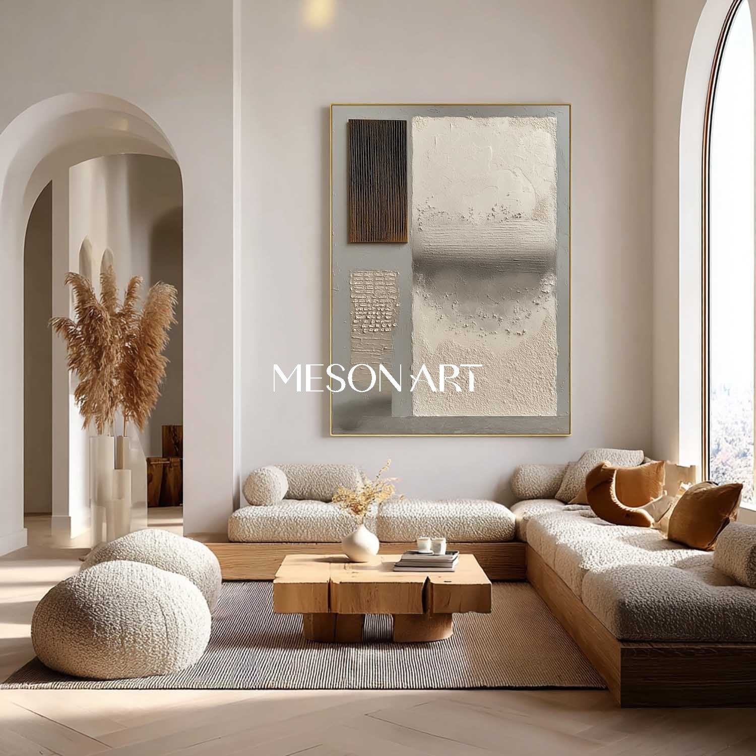 Wabi-Sabi Textured Abstract Canvas 24"Hx 20"W/ 61 x 51 CM Wall Art