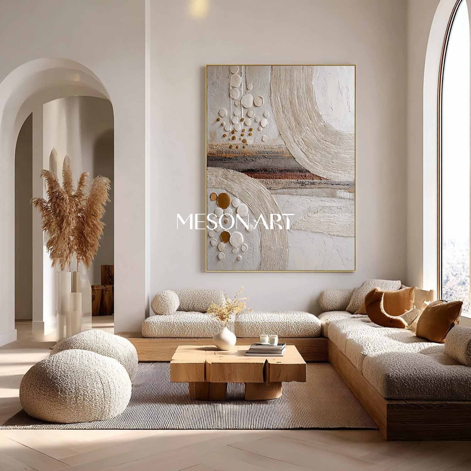 Abstract Bohemian Art for Bedroom Handmade Boho Art Canvas Vibrant Bohemian Art Decor