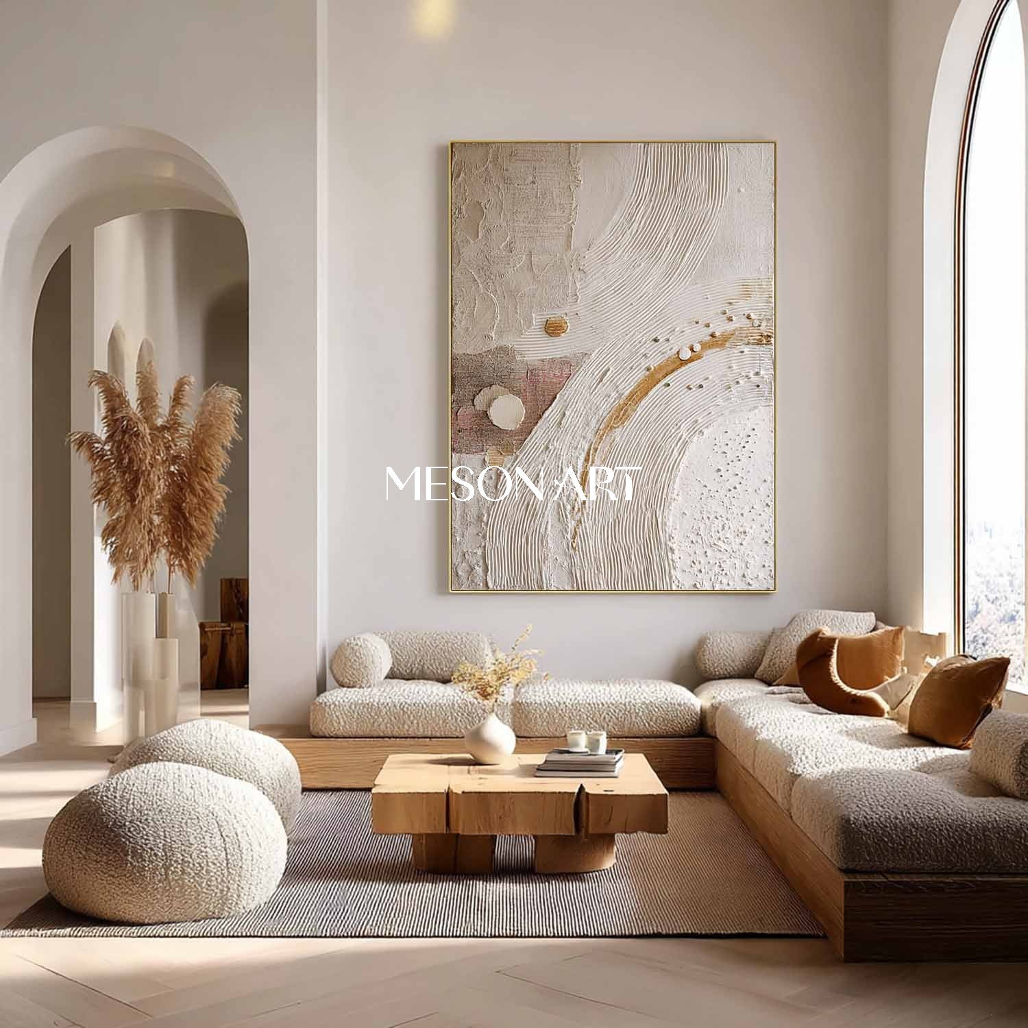 Boho Art for Creative Spaces Colorful Bohemian Wall Painting Textured Bohemian Canvas Art