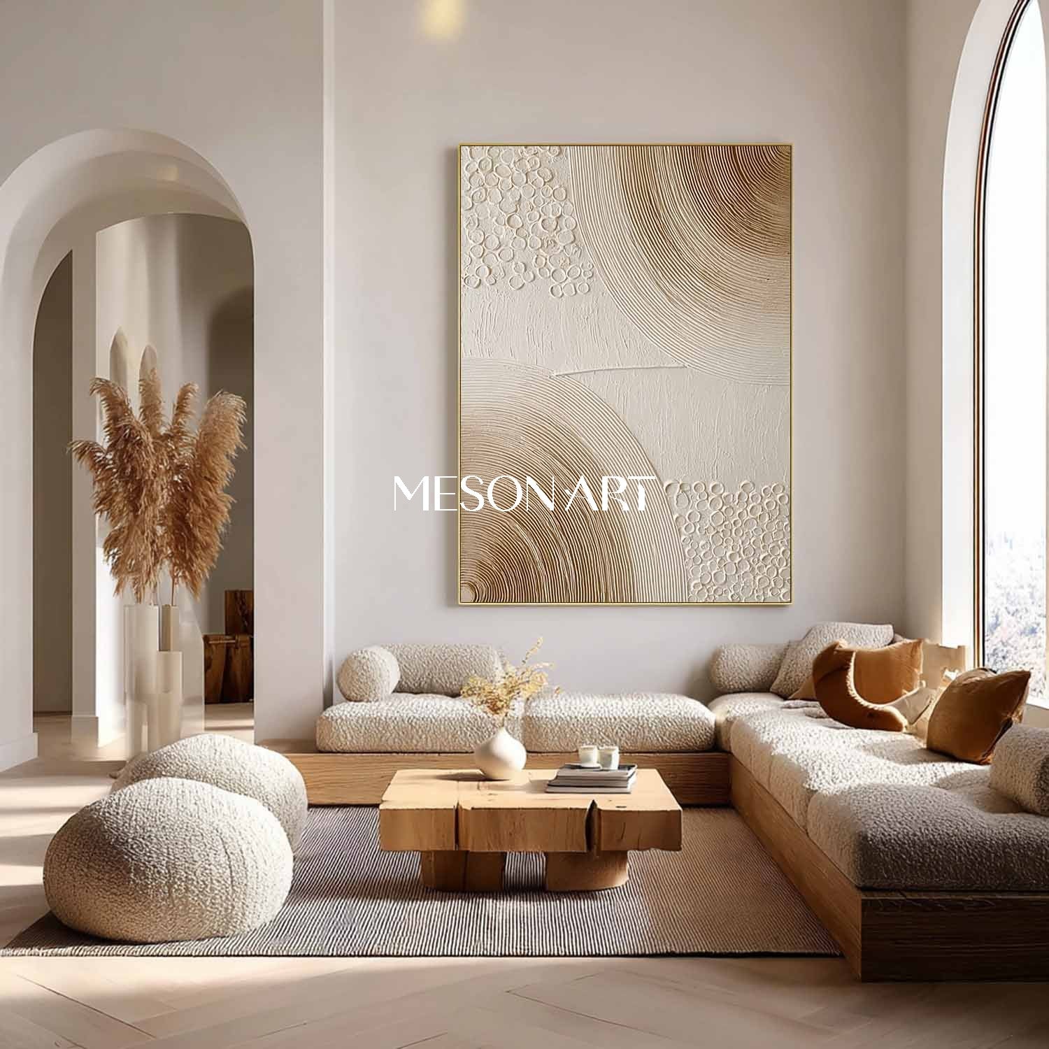 Hand-Painted Boho Art on Canvas Eclectic Bohemian Art for Living Room