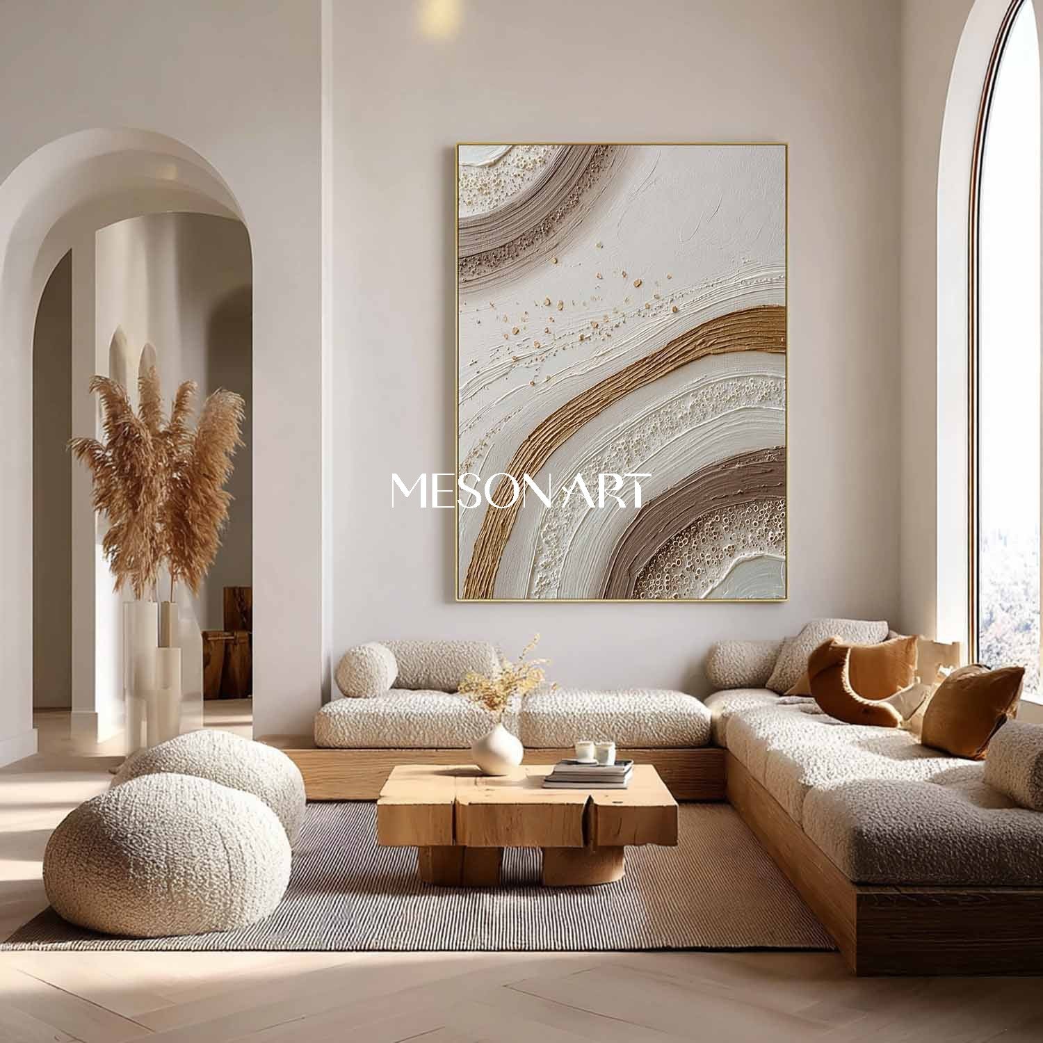 Hand-Painted Boho Canvas Art – Custom Size Options for Your Walls