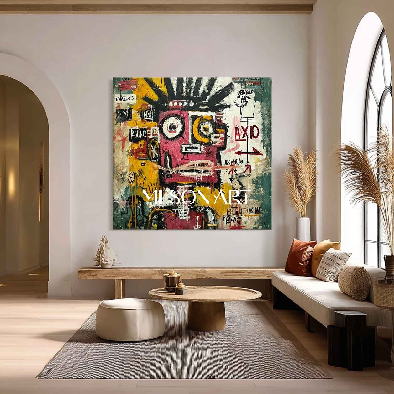 Buy Large Basquiat Style Art Abstract Graffiti Wall Canvas for Hallway