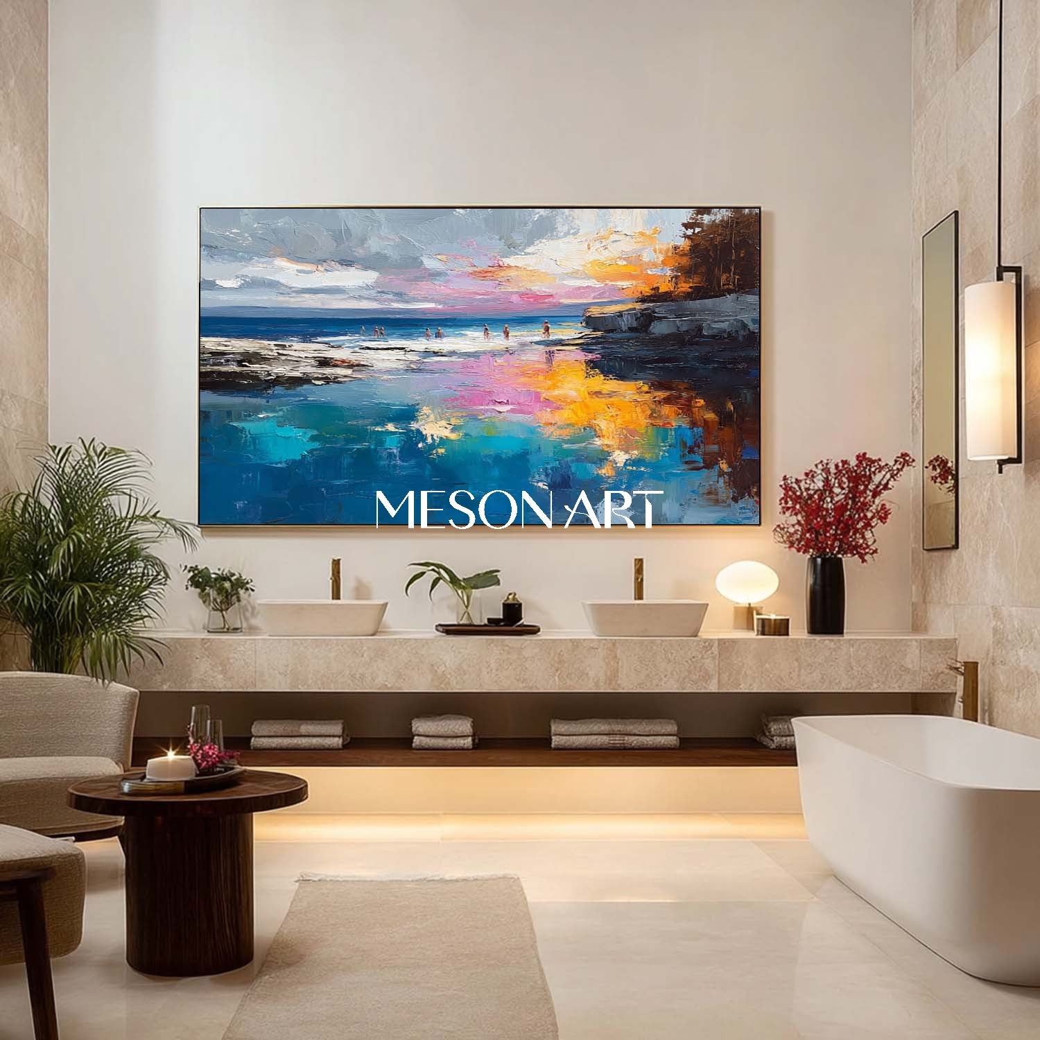Coastal Canvas Art For Sale Hand-Painted Ocean Artwork Coastal Living Room Decor Coastal Paintings