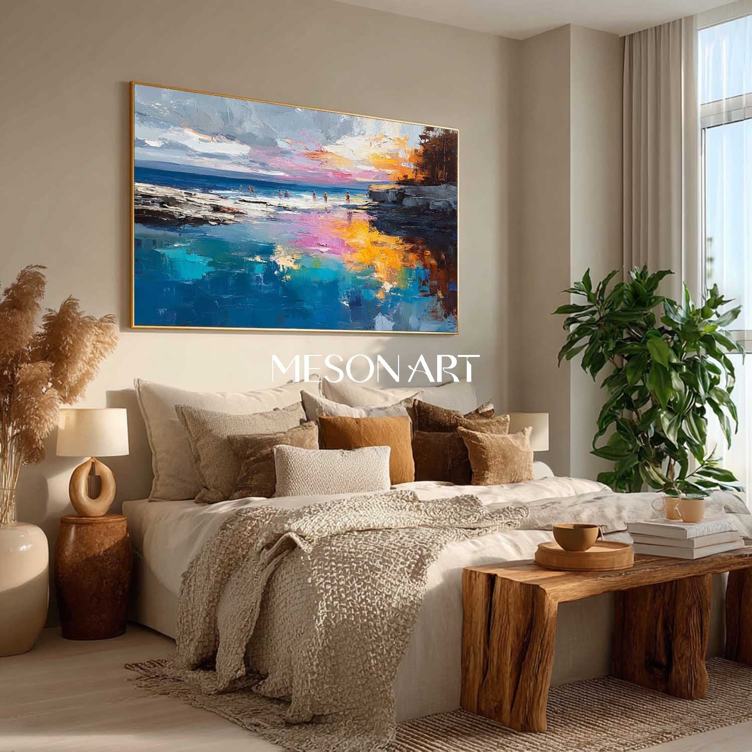 Coastal Canvas Art For Sale Hand-Painted Ocean Artwork Coastal Living Room Decor Coastal Paintings