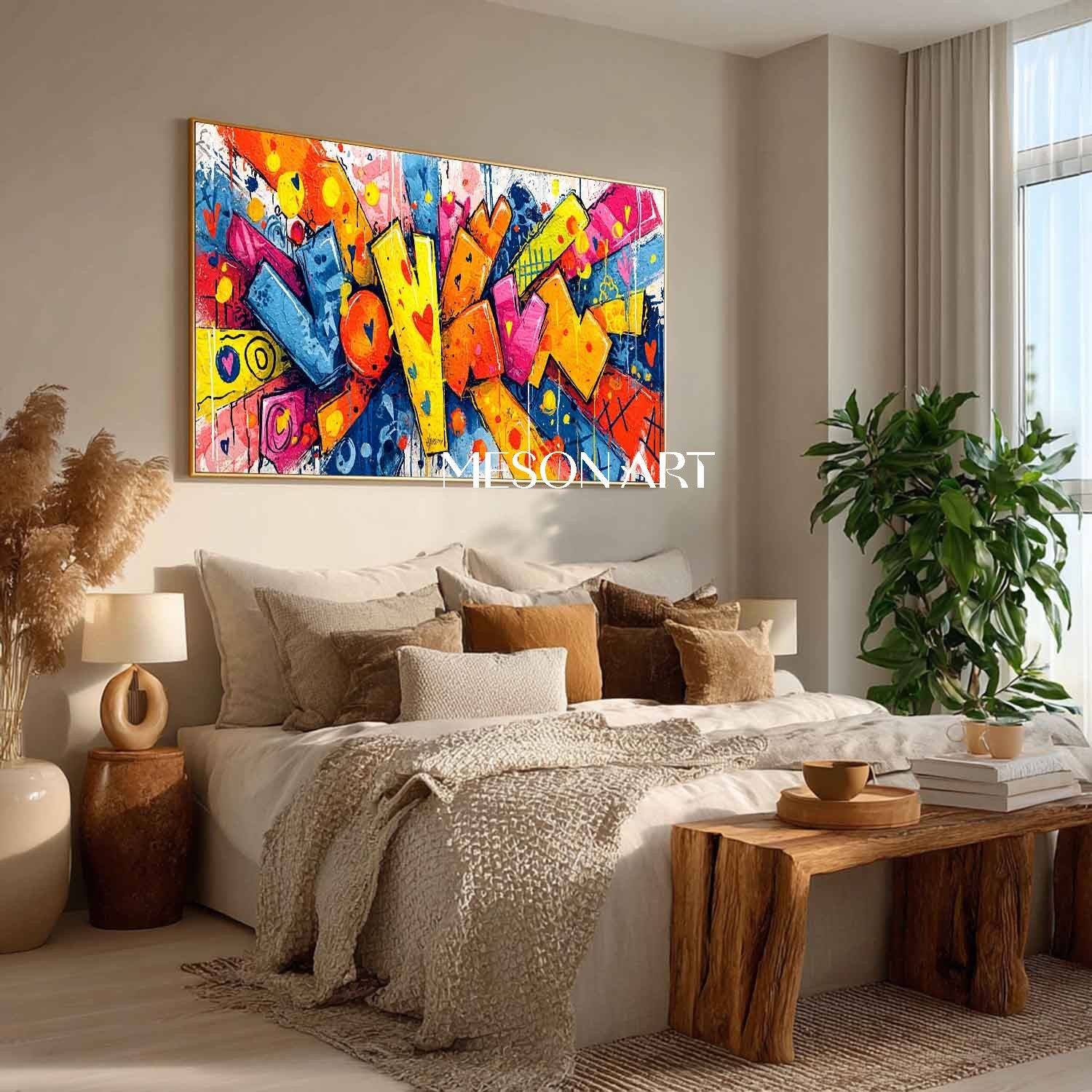 Heart shaped cartoon graffiti abstract art for sale Heart shaped graffiti wall art decoration ideas