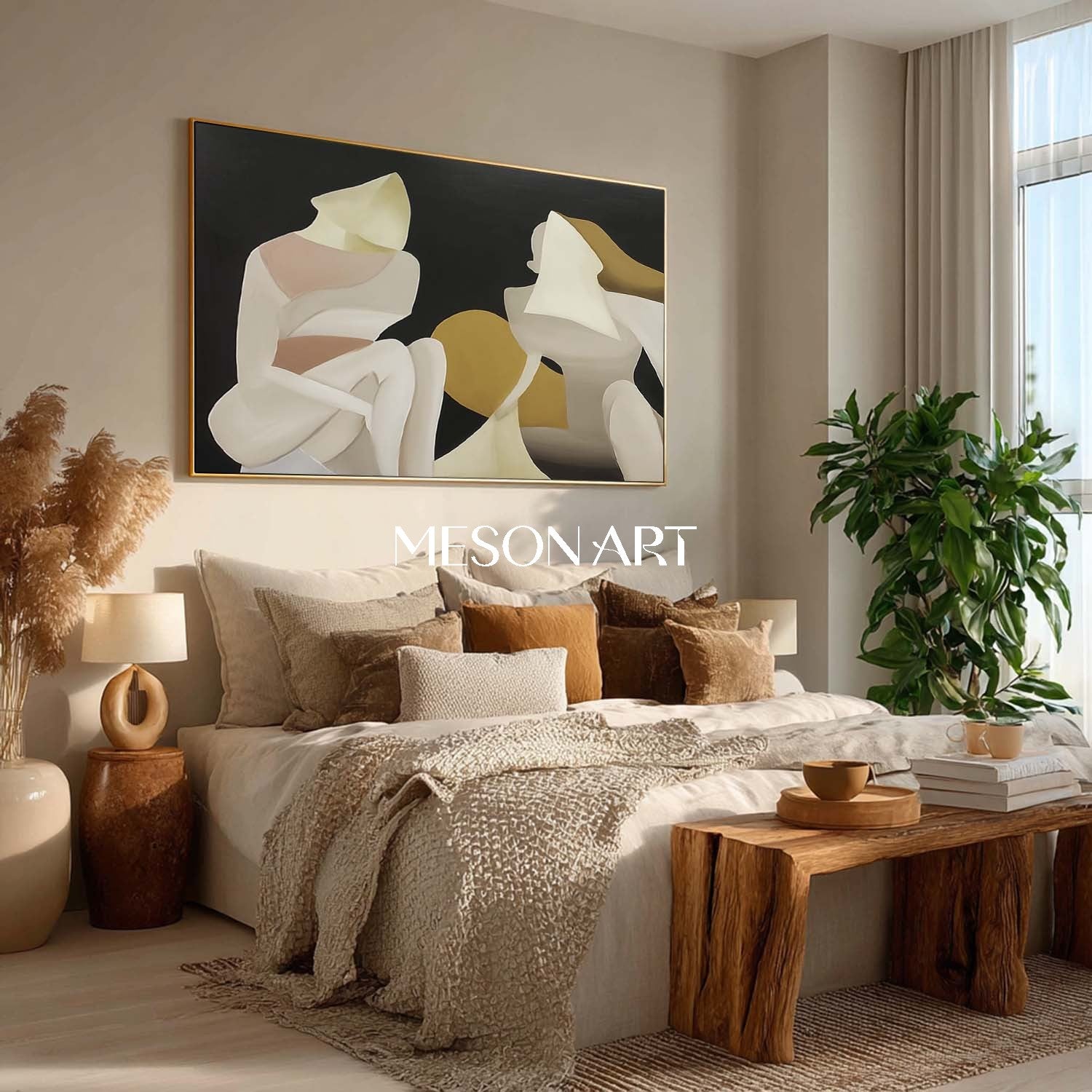 Order Large Minimalist Abstract Oil Painting for Office Wall or Lounge