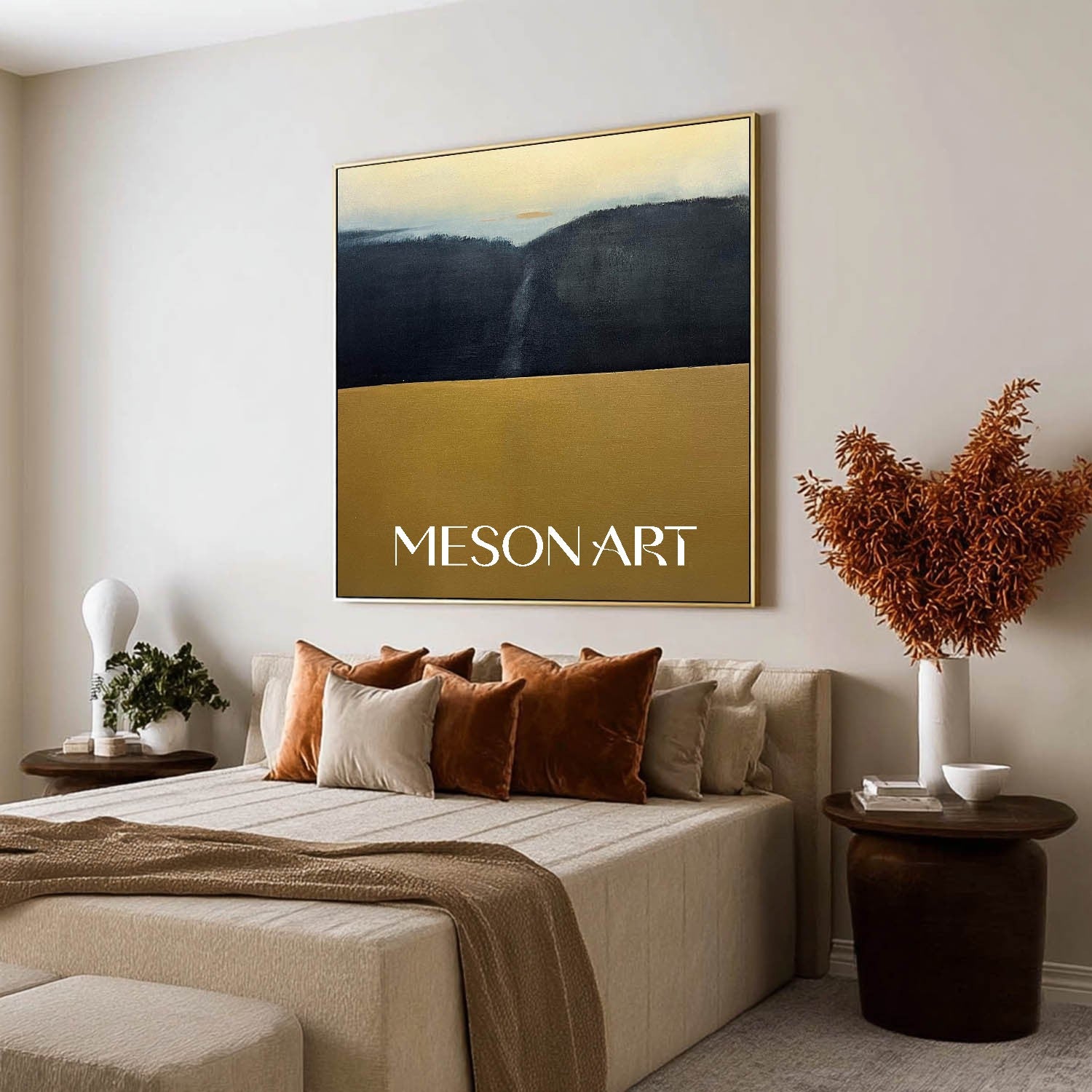 Medieval Brown Abstract Art Brown Abstract Canvas Wall Art Decoration