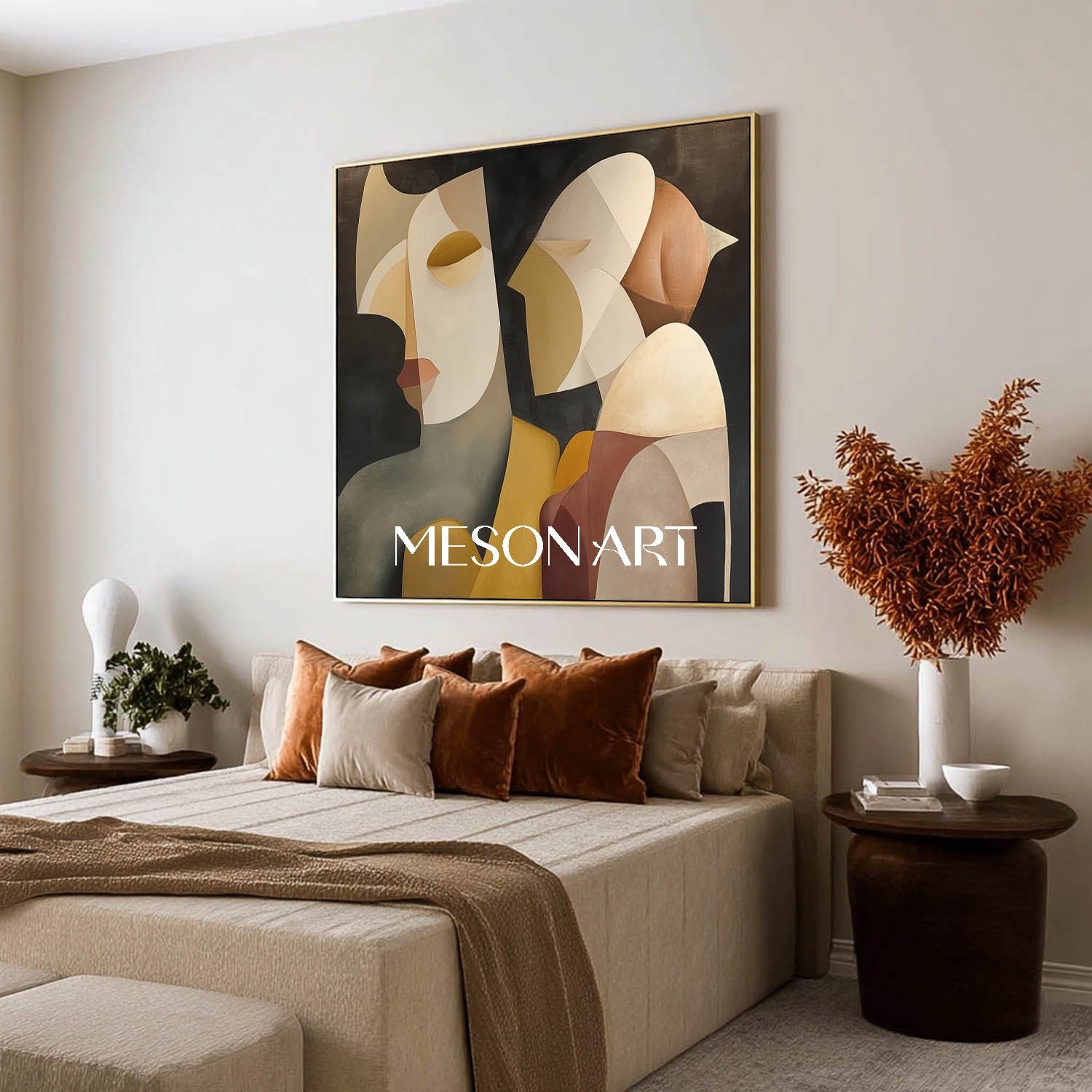 Cubism Portrait Modern Minimalist Abstract Picasso Style Canvas Art