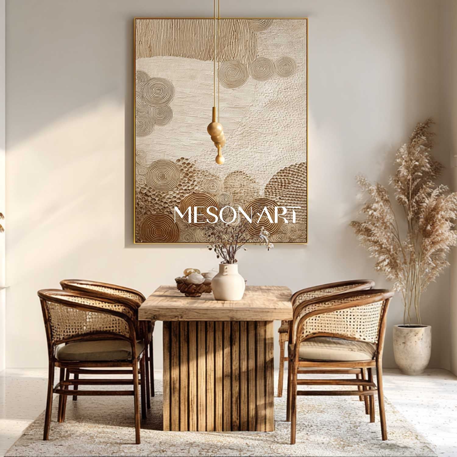 Colorful Boho Art – Vibrant Textured Canvas for Creative Studios