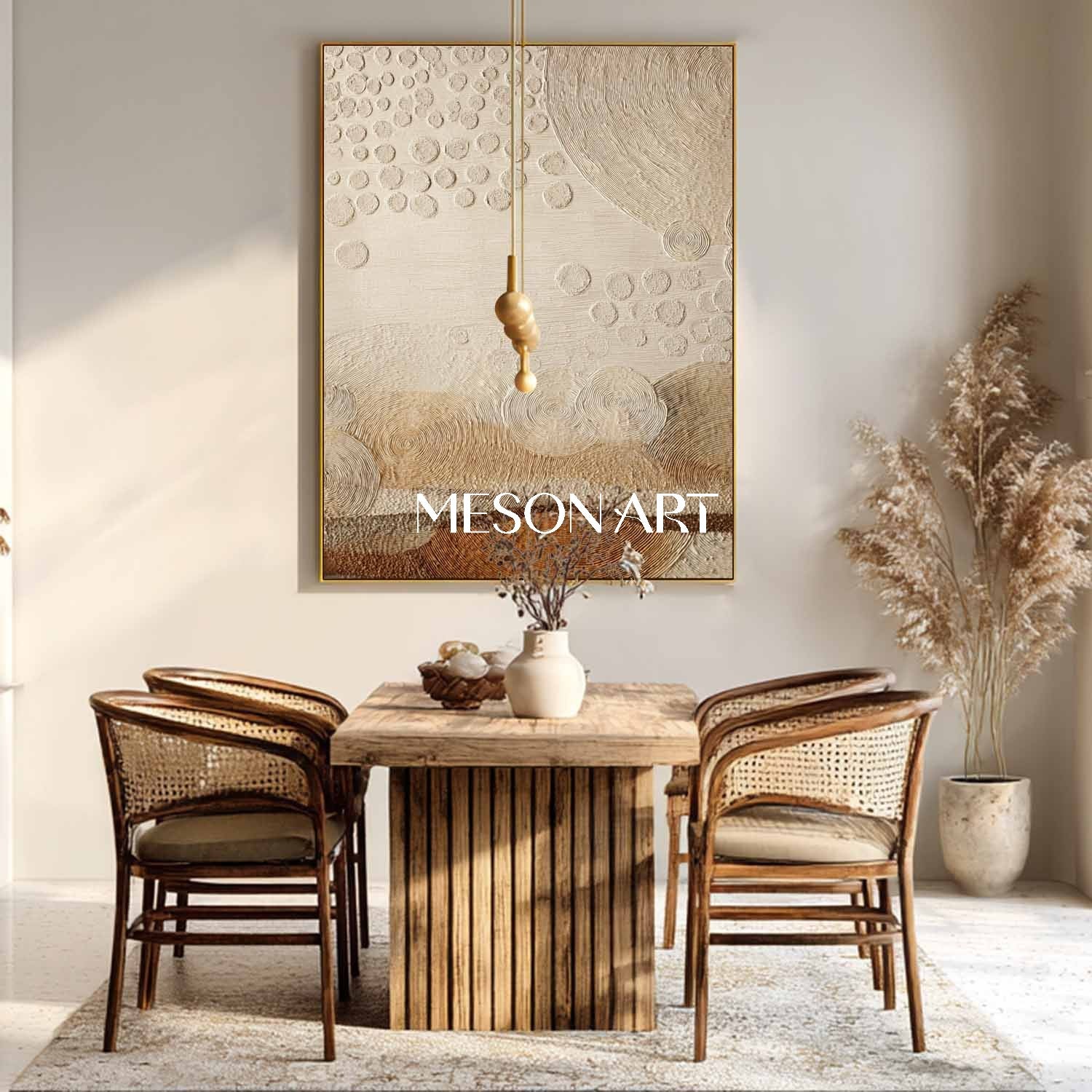 Multicolor Boho Painting – Unique Accent Art for Hallways & Entryways