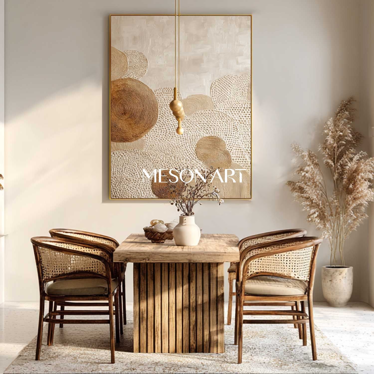Modern Bohemian Texture Art – Handcrafted Canvas for Cozy Homes