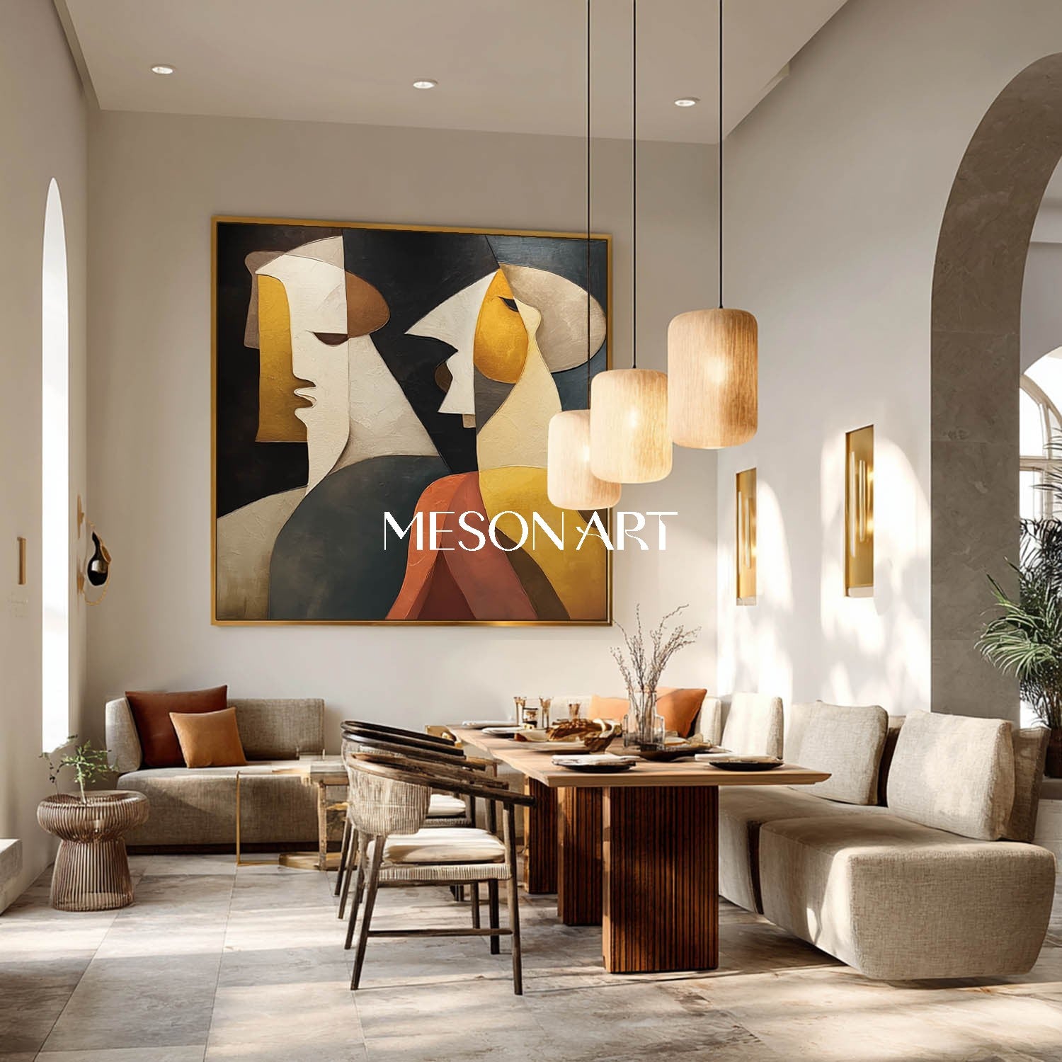 Buy Original Modern Abstract Black Gold Picasso Style Cubism Wall Art