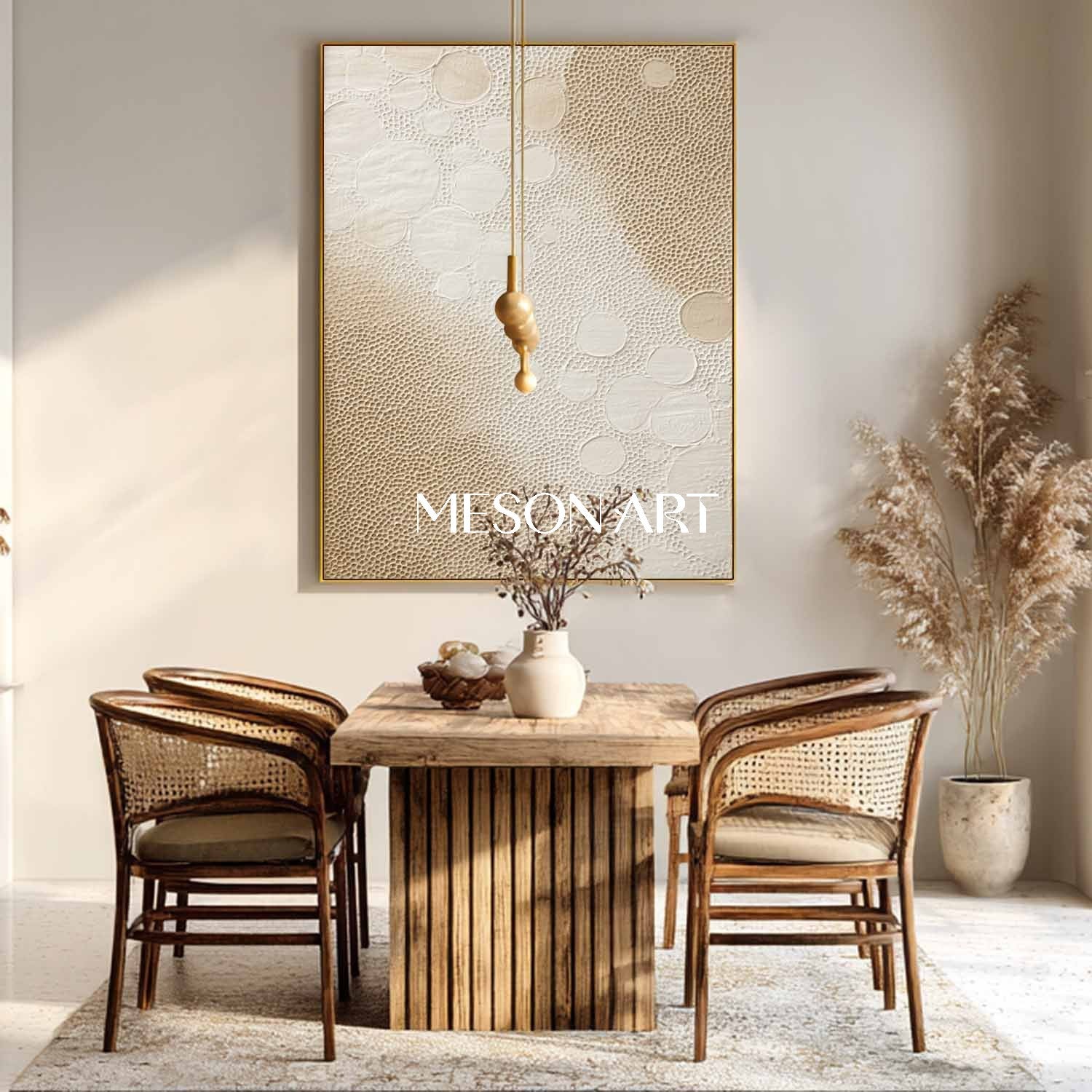 Textured Boho Wall Decor – Handmade Canvas for Bedrooms & Offices
