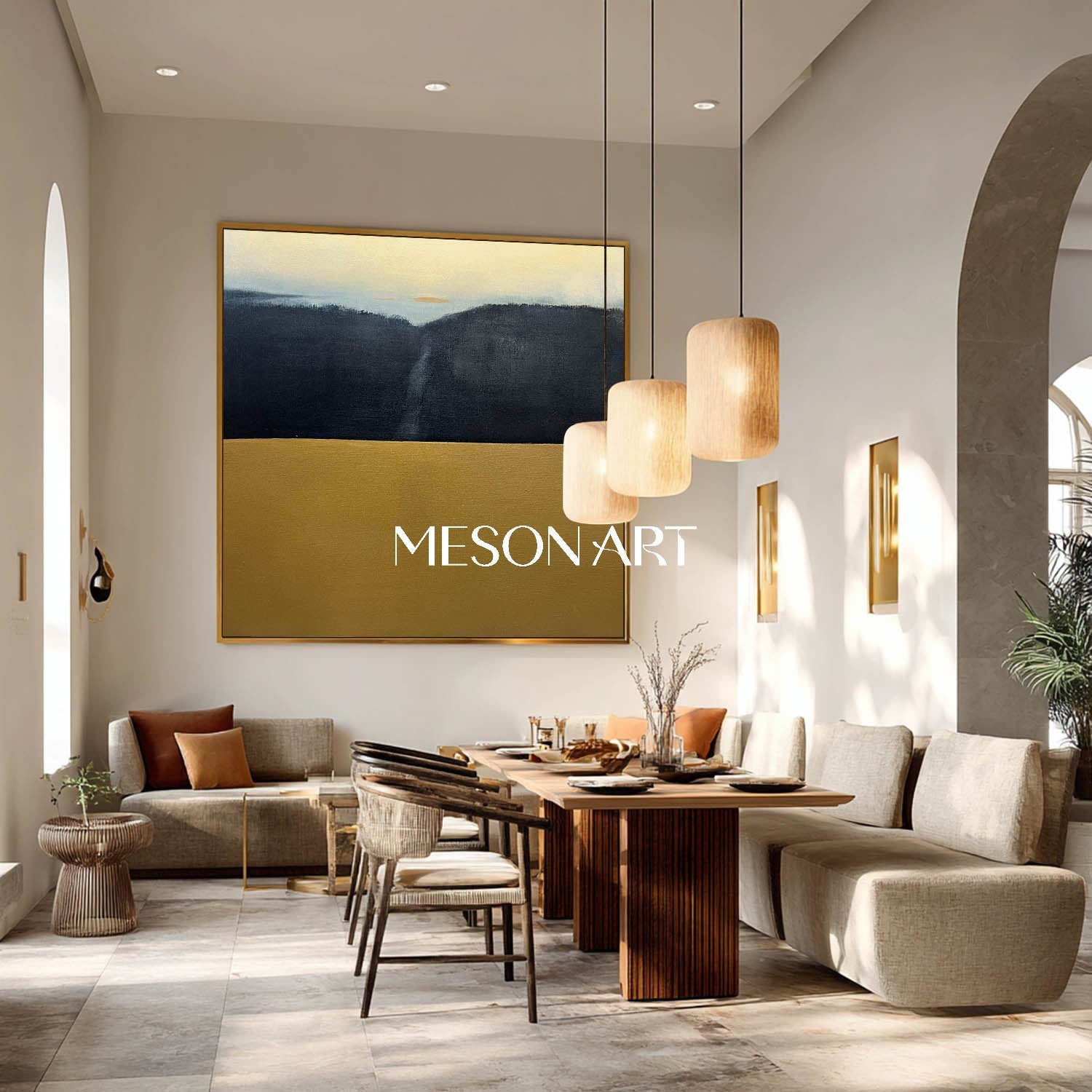 Medieval Brown Abstract Art Brown Abstract Canvas Wall Art Decoration