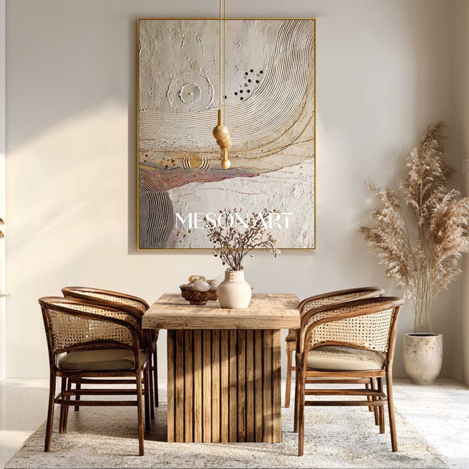 Handmade Boho Painting – Unique and Colorful Art for Your Living Room Wall