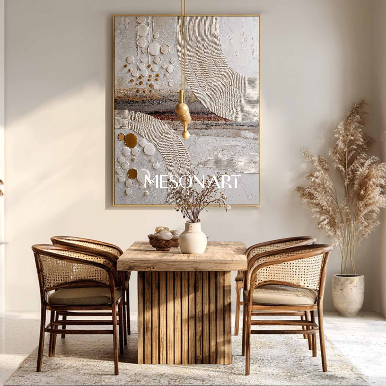 Abstract Bohemian Art for Bedroom Handmade Boho Art Canvas Vibrant Bohemian Art Decor