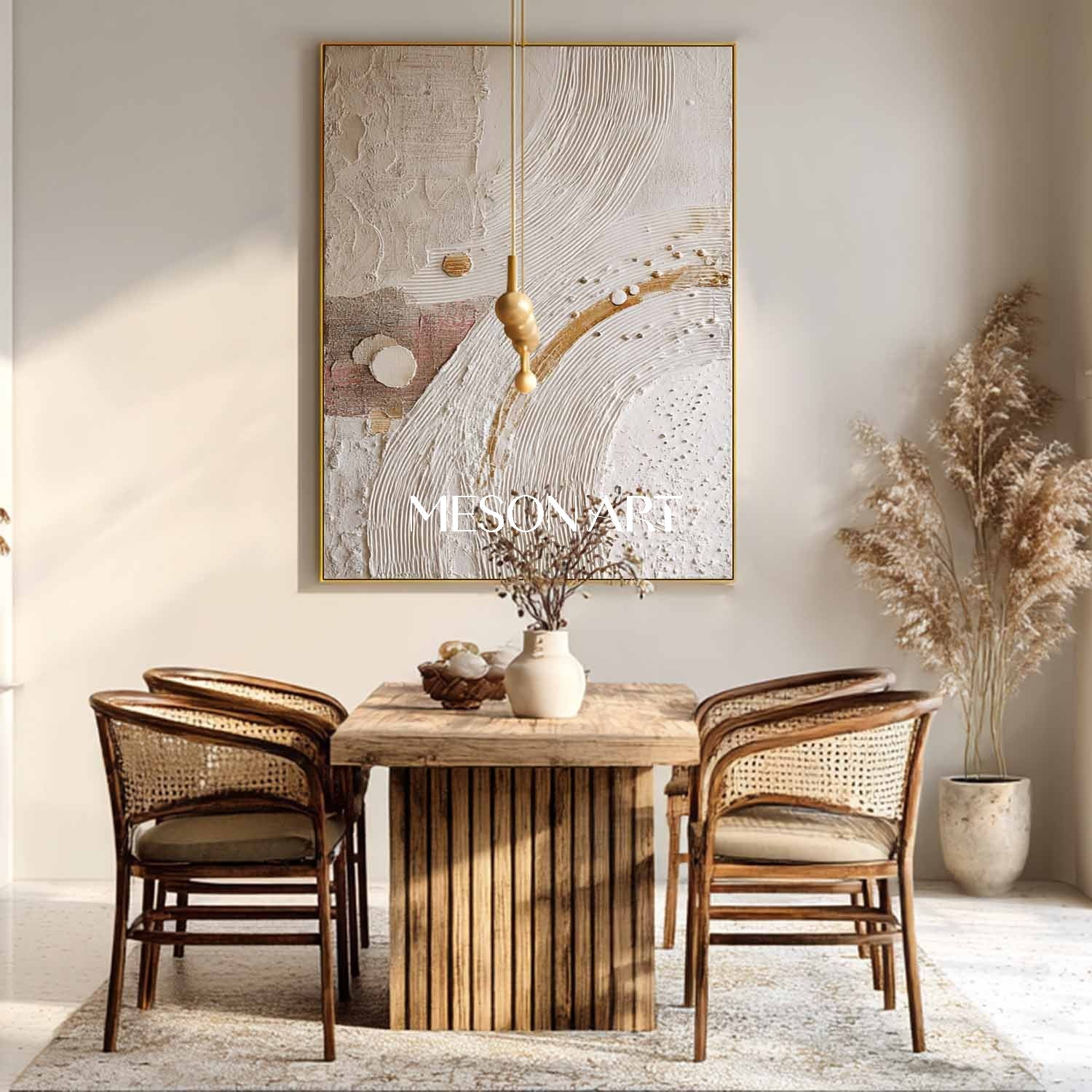 Boho Art for Creative Spaces Colorful Bohemian Wall Painting Textured Bohemian Canvas Art