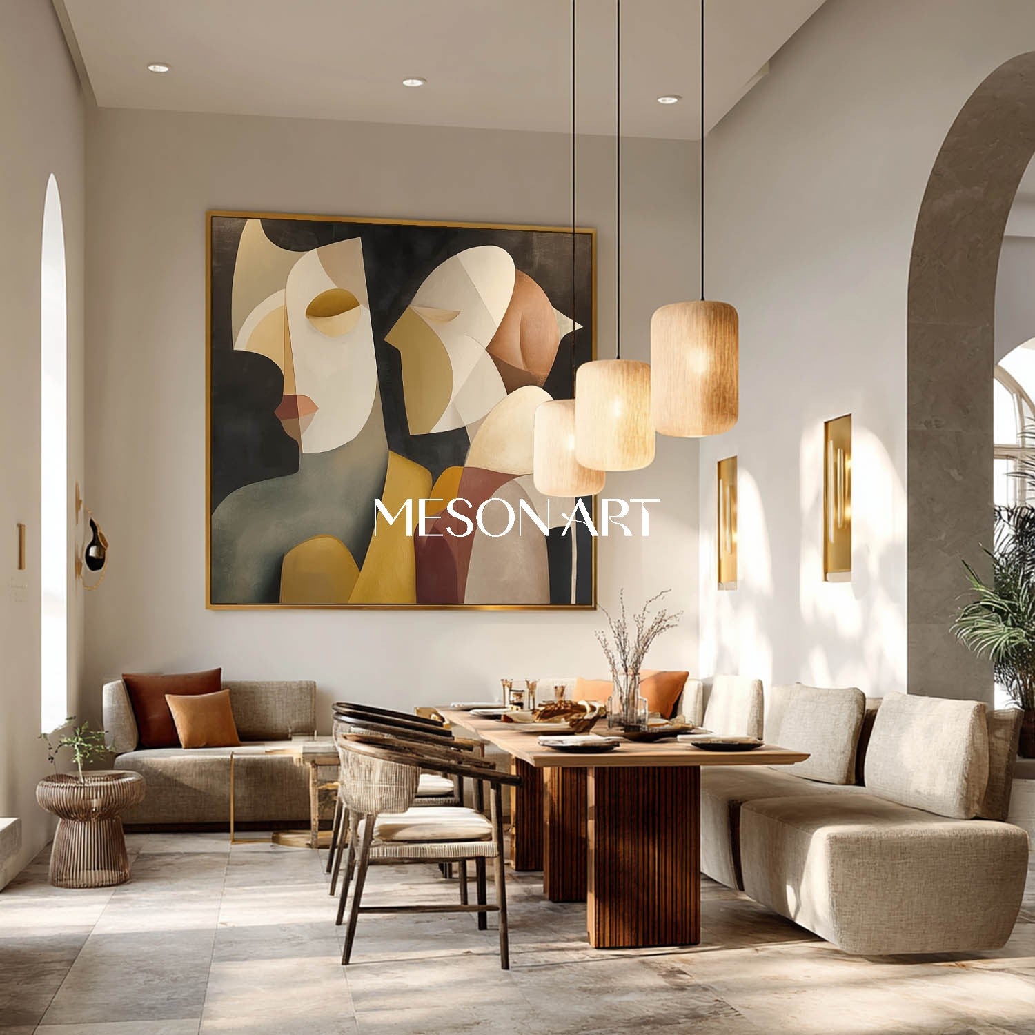 Cubism Portrait Modern Minimalist Abstract Picasso Style Canvas Art