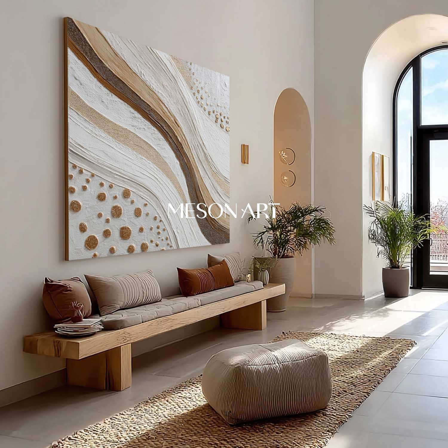 Purchase Bohemian Wall Art – Large Textured Abstract Canvas for Living Room