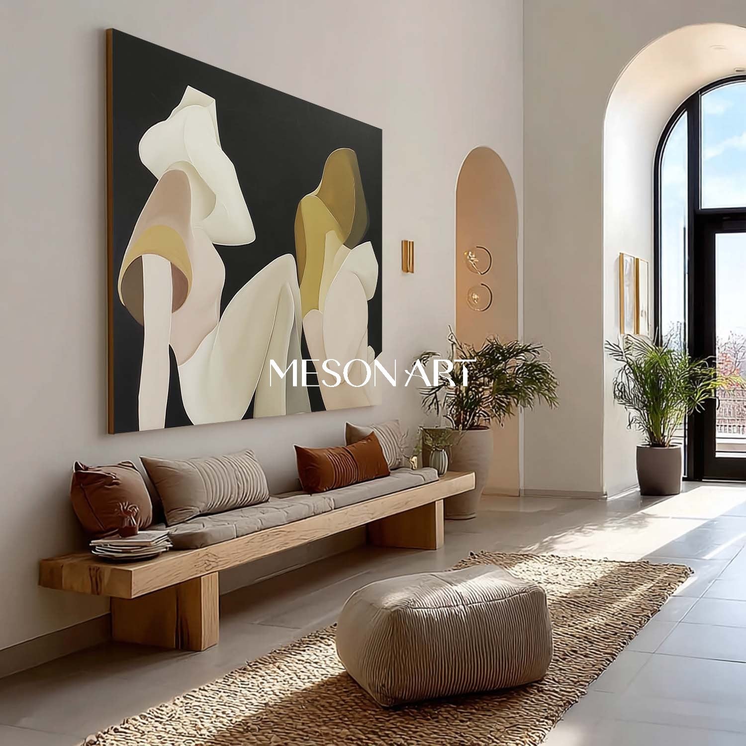 Order Big Original Minimalist Art with Nude Tones for Office or Lounge