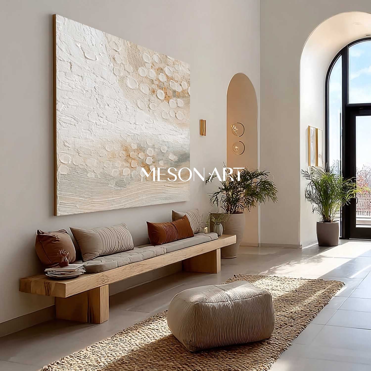Modern Bohemian Texture Painting – Unique Canvas for Home Decor