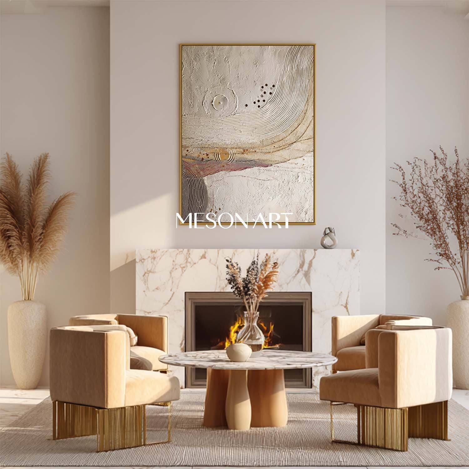 Handmade Boho Painting – Unique and Colorful Art for Your Living Room Wall