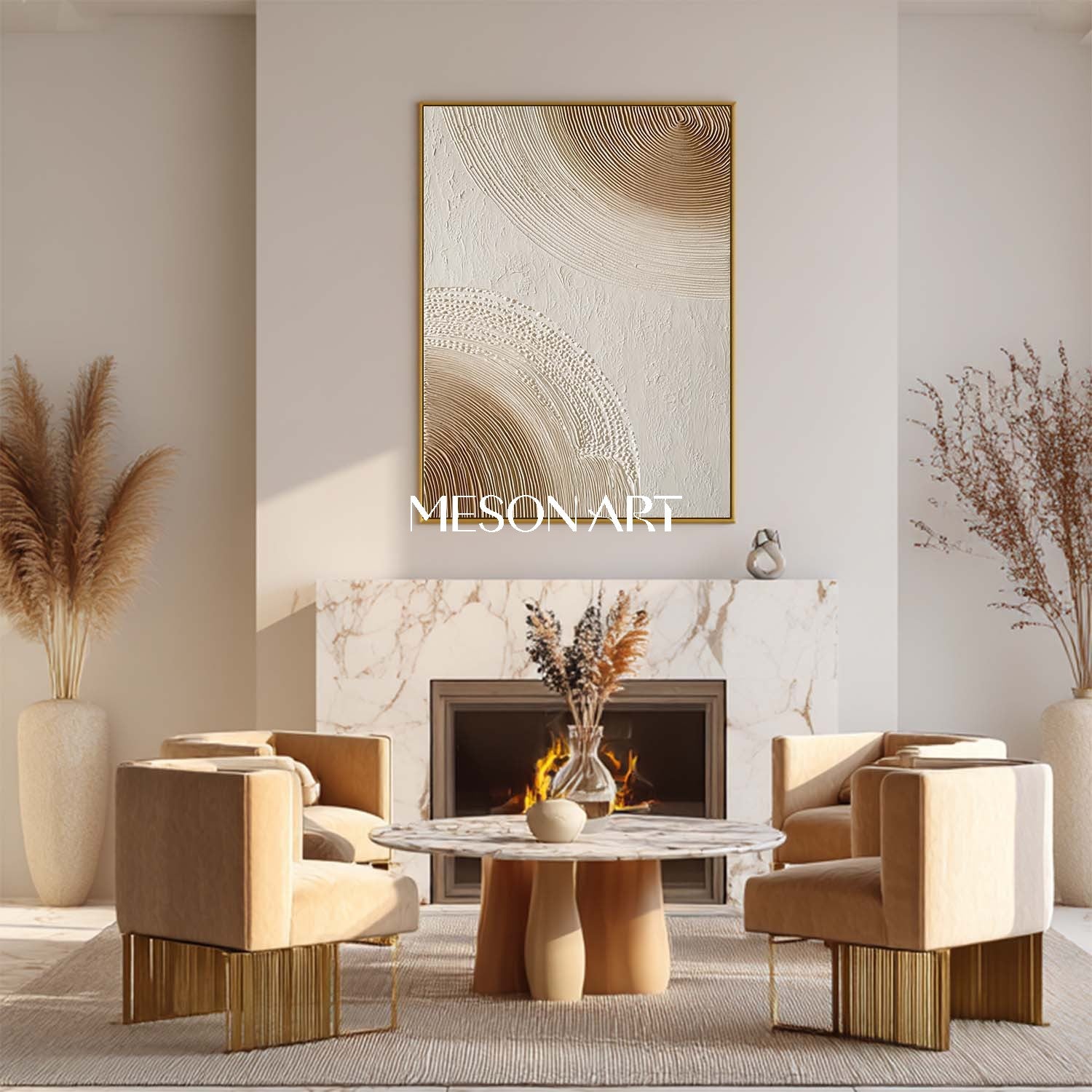 Textured Boho Canvas Art for Home Large Abstract Bohemian Canvas Art