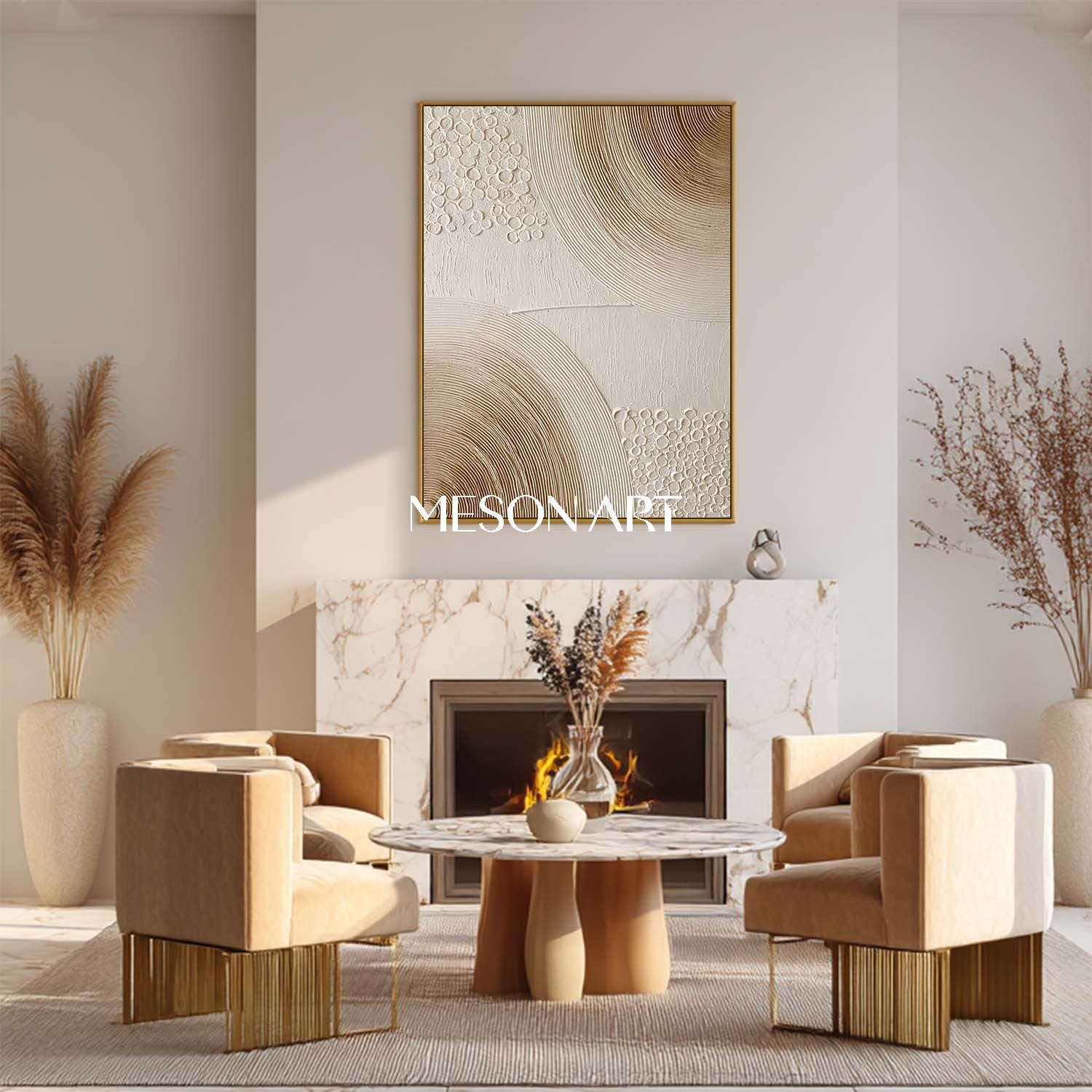 Hand-Painted Boho Art on Canvas Eclectic Bohemian Art for Living Room