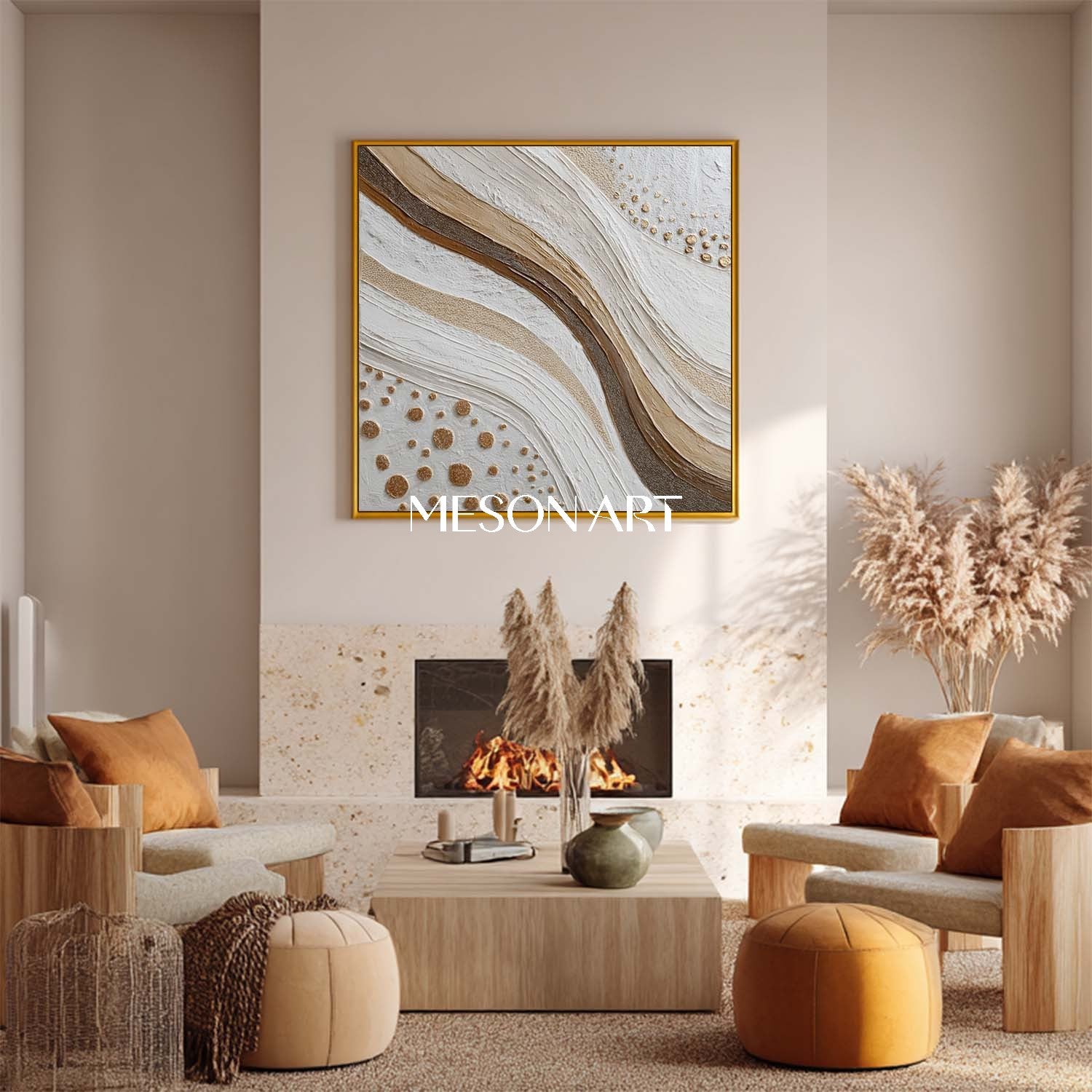 Purchase Bohemian Wall Art – Large Textured Abstract Canvas for Living Room