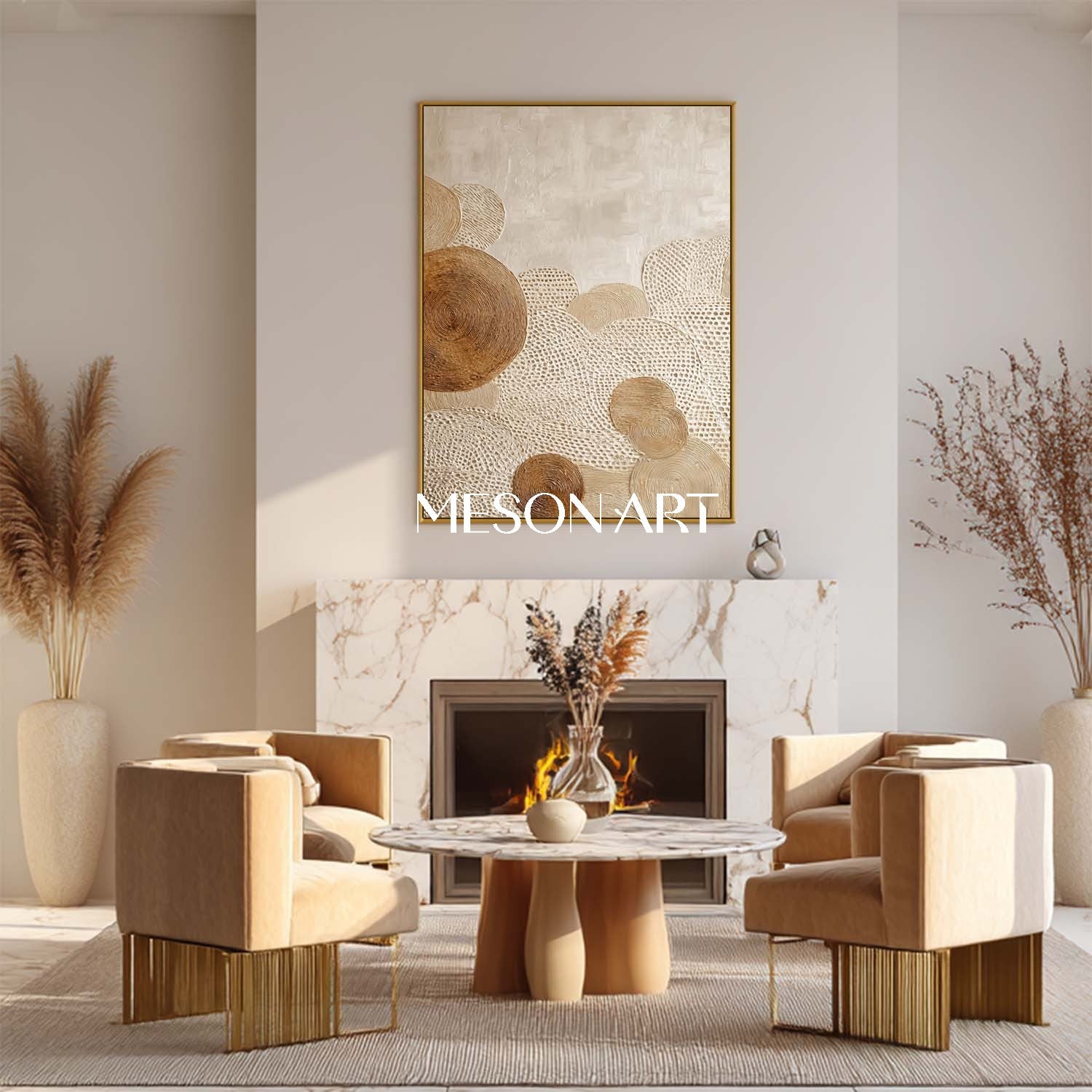 Modern Bohemian Texture Art – Handcrafted Canvas for Cozy Homes