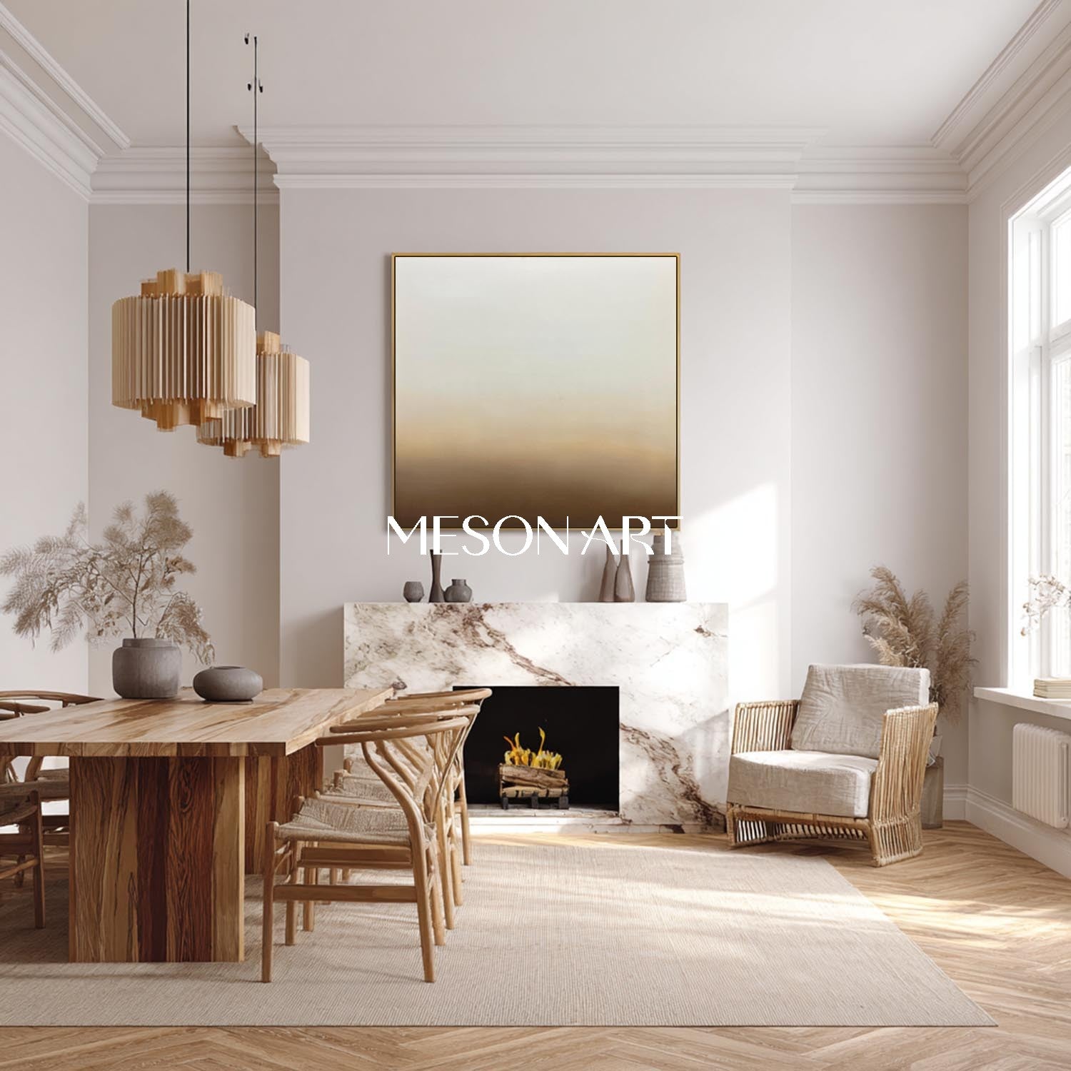 Gray and Brown Abstract Art Medieval Gray White and Brown Minimalist Abstract Canvas Wall Decor