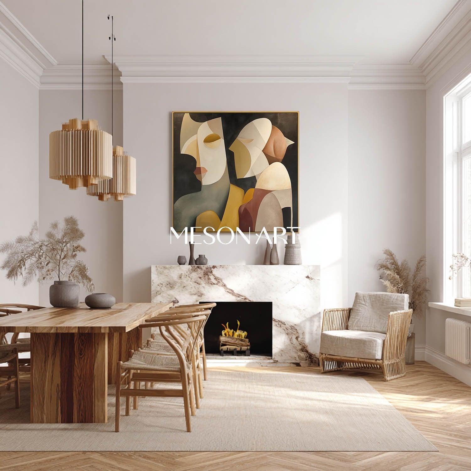 Cubism Portrait Modern Minimalist Abstract Picasso Style Canvas Art