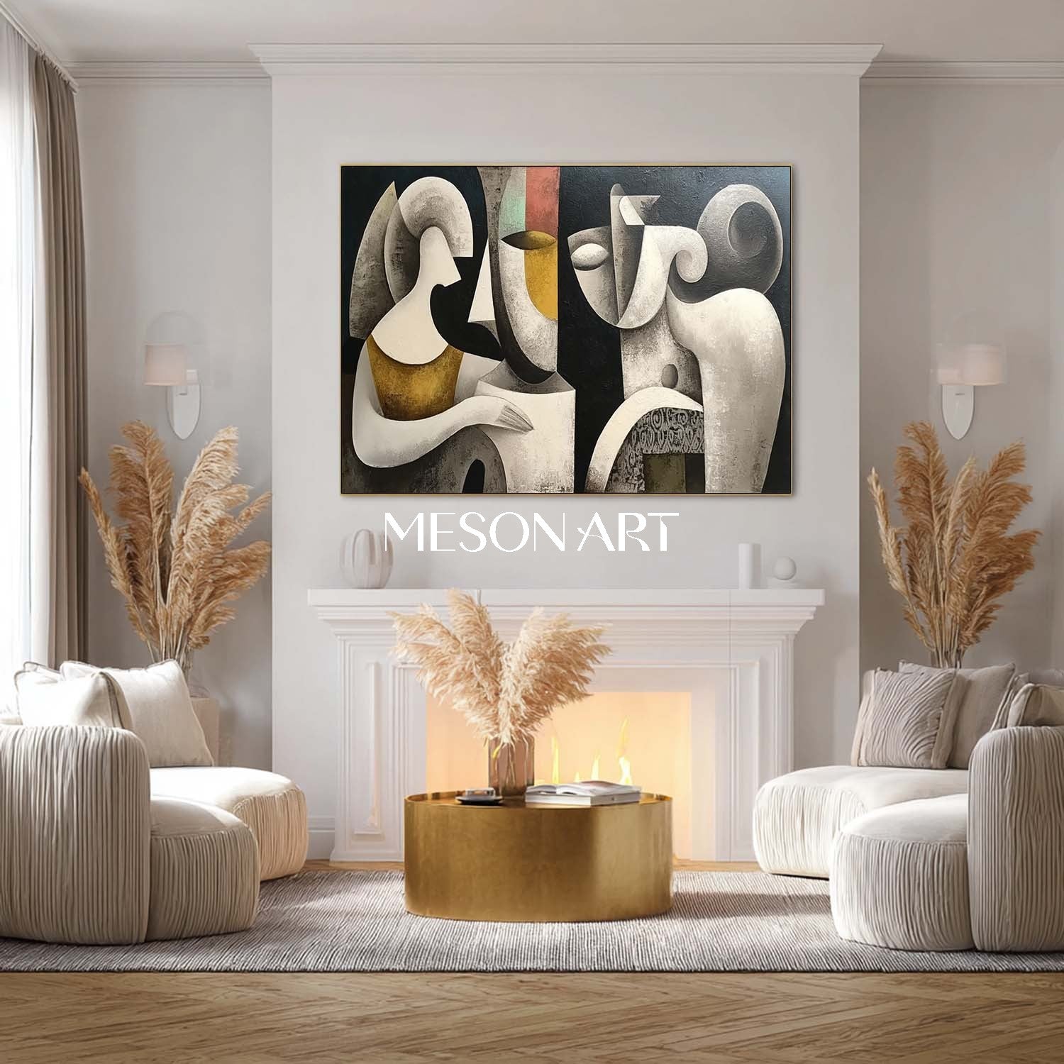 Shop Modern Abstract Figurative Art in Neutral Tones for Home Office