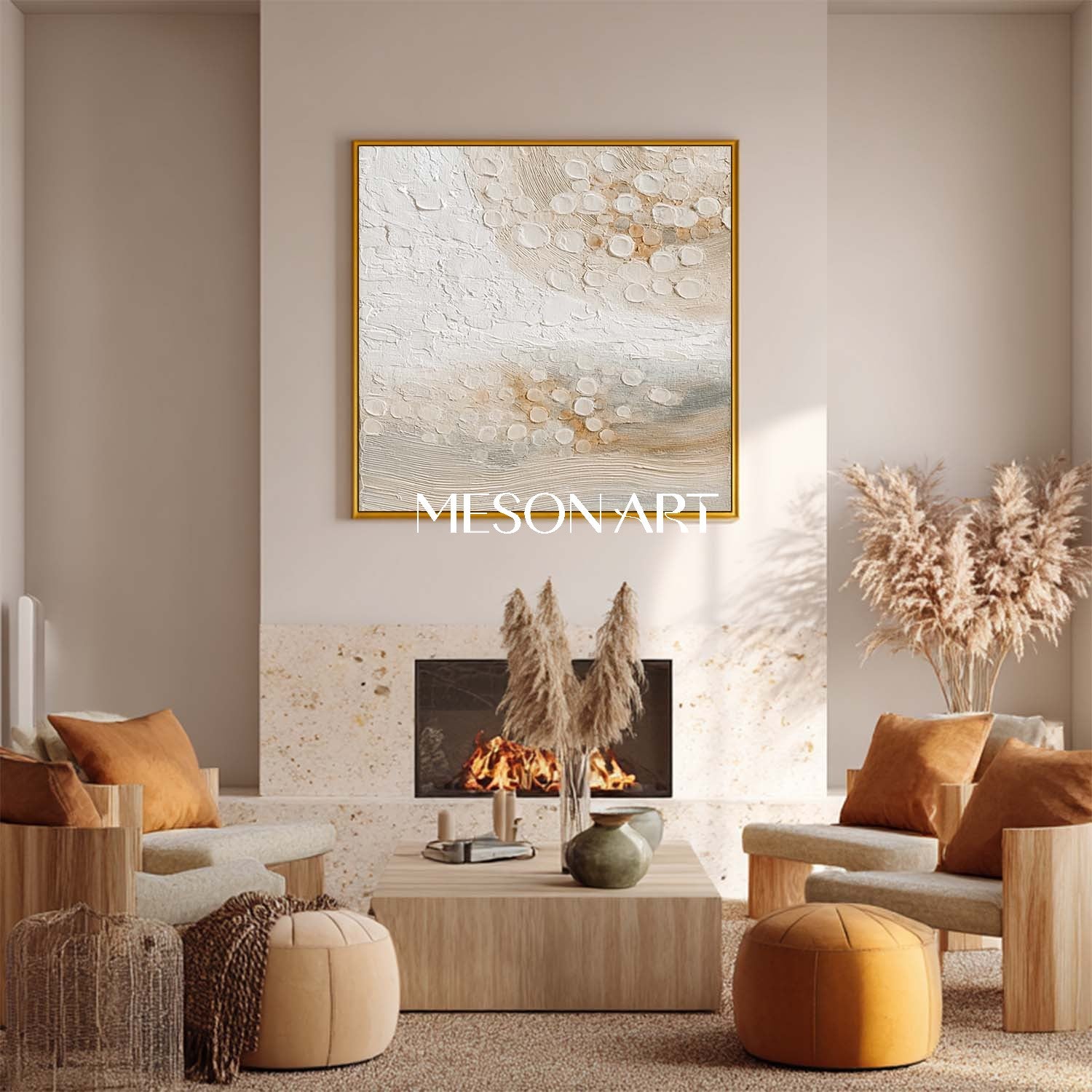Modern Bohemian Texture Painting – Unique Canvas for Home Decor