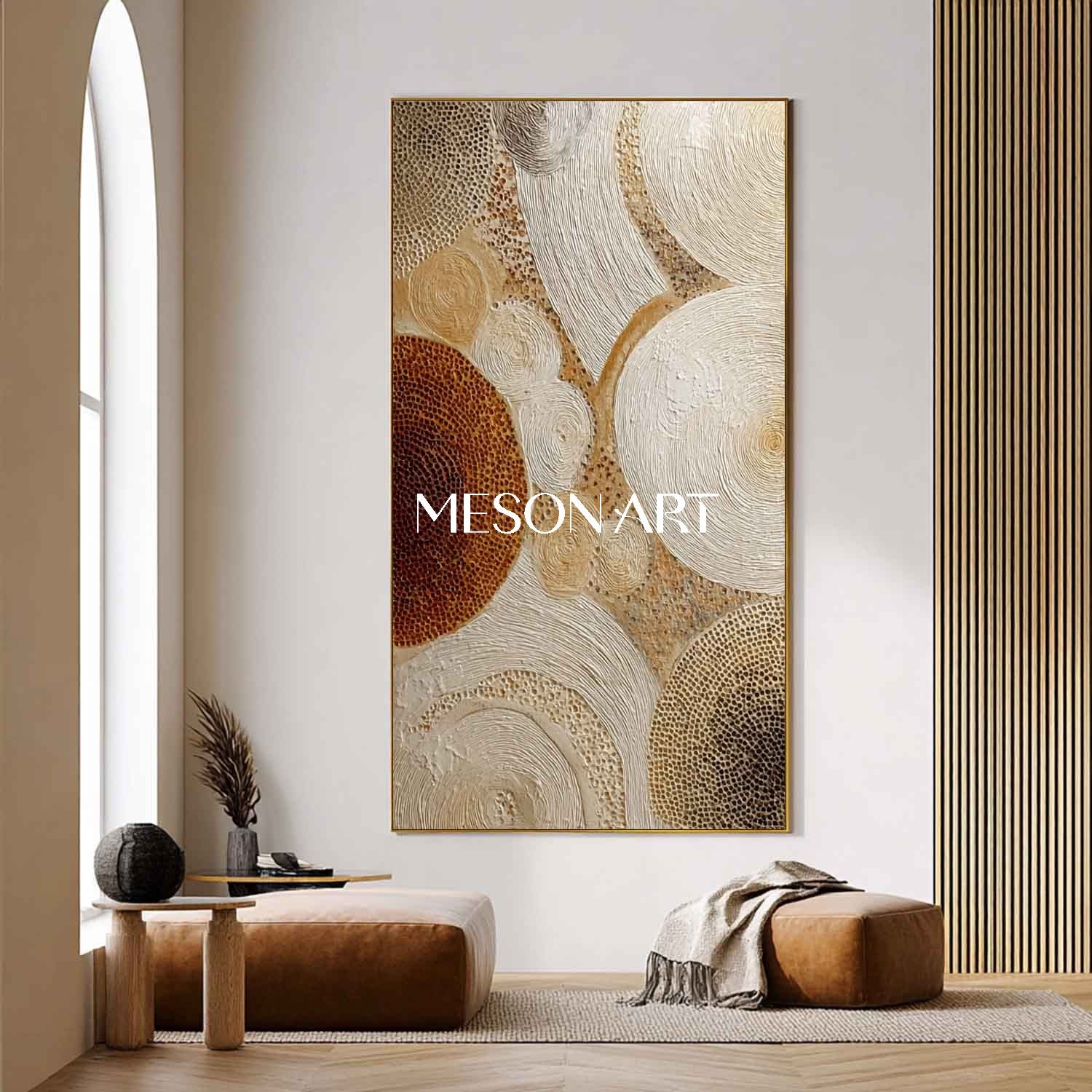 Bohemian Canvas Wall Art – Textured Neutral Tones for Living Rooms