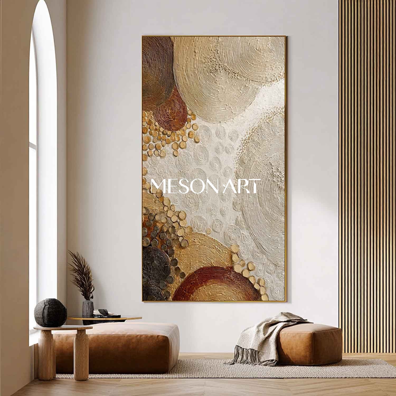 Large Boho Abstract Painting – Handmade Artwork for Modern Interiors
