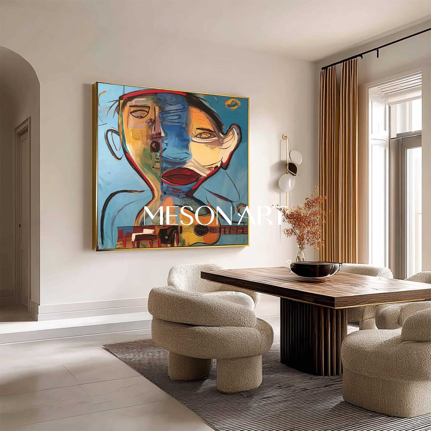 Guitarist Graffiti Abstract Art Picasso Style Abstract Paintings