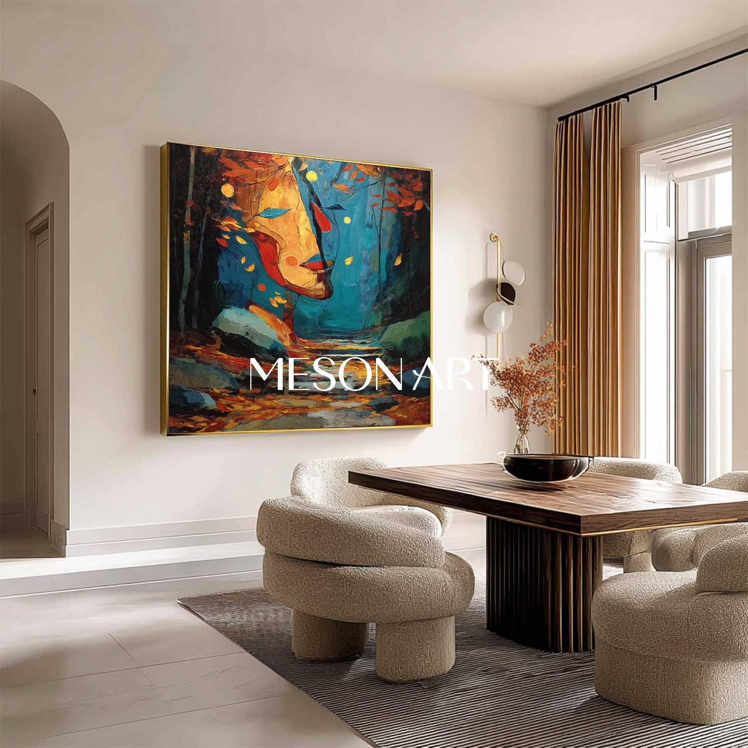 Handcrafted Autumn Art – Large Canvas with Fall Landscape for Sale