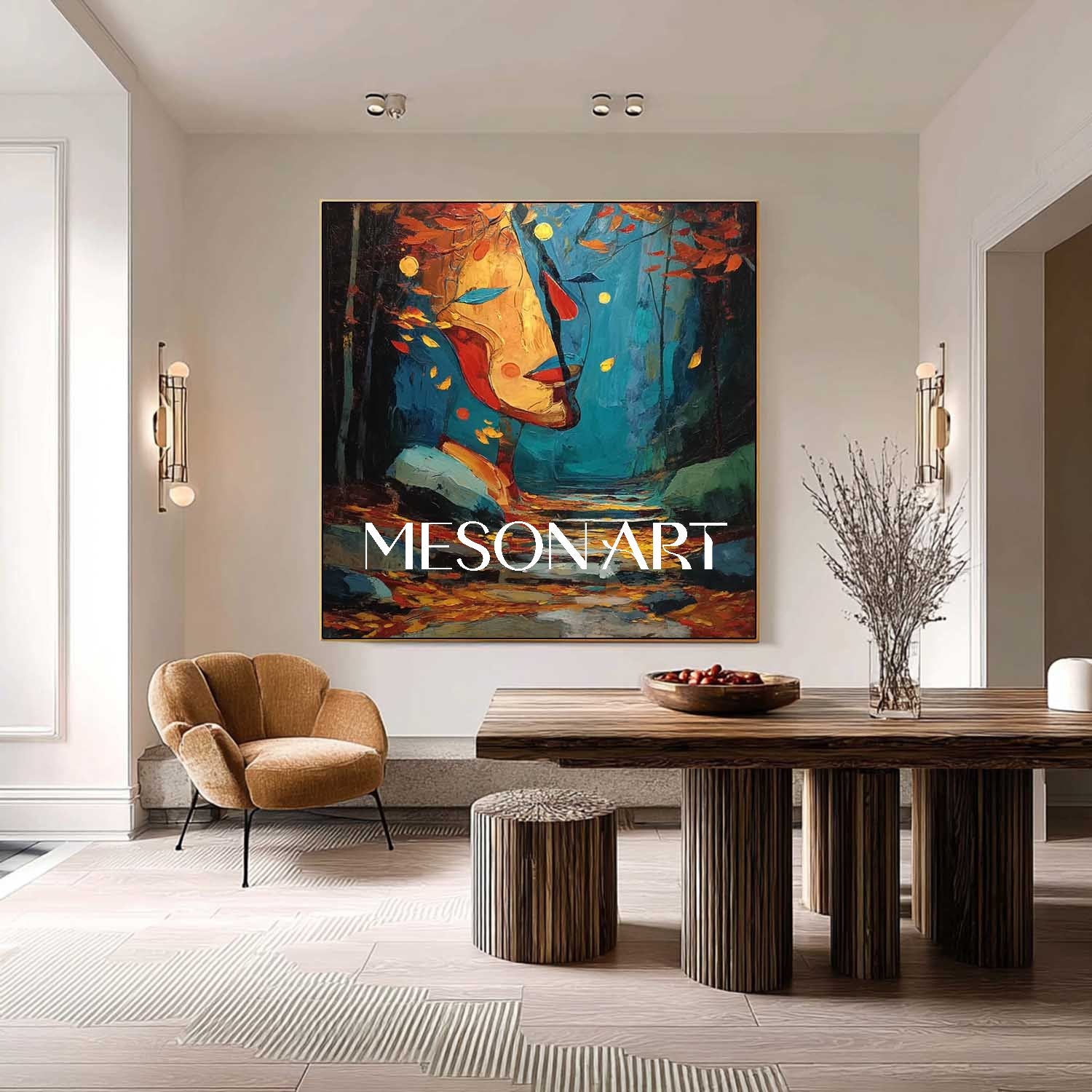 Handcrafted Autumn Art – Large Canvas with Fall Landscape for Sale