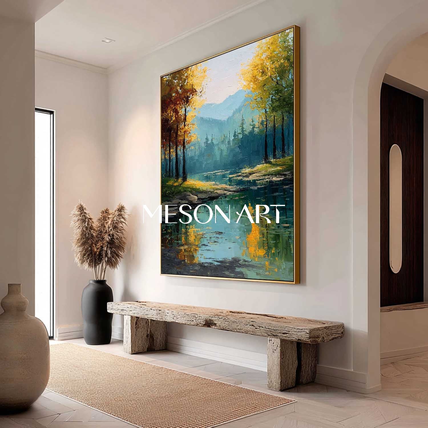 Vibrant Autumn Scene Canvas Unique Artwork for Your Living Room Walls
