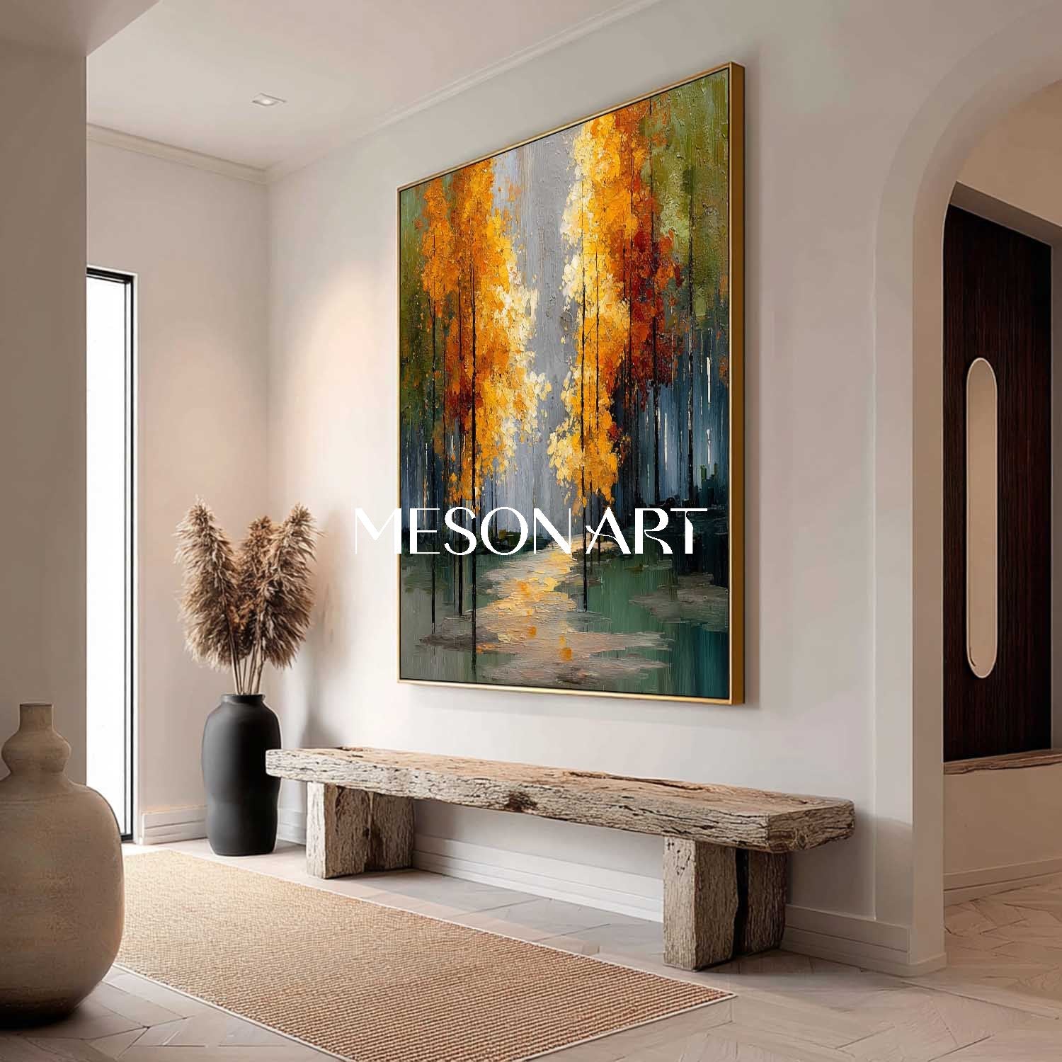 Shop Original Fall Landscape Art Hand Painted Canvas for Cozy Interior
