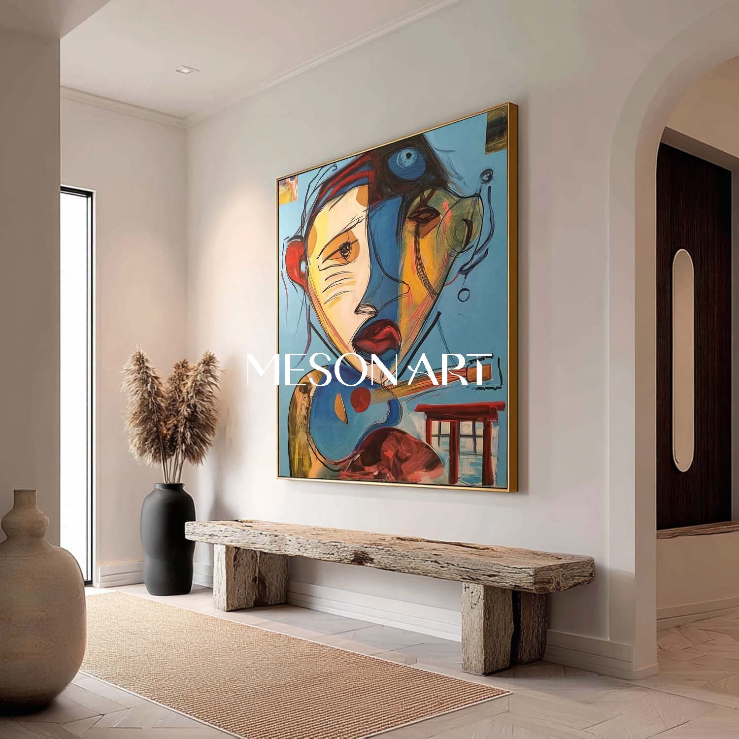 Guitarist Graffiti Abstract Art Canvas Picasso Style Abstract Painting
