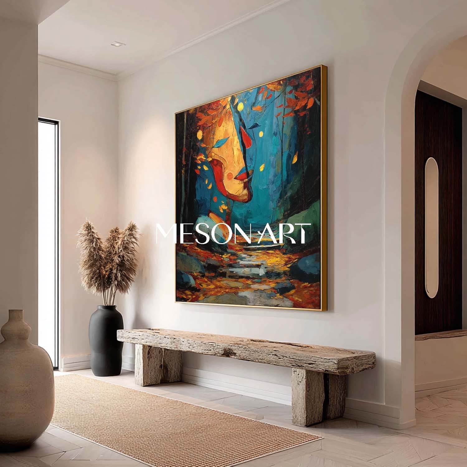 Handcrafted Autumn Art – Large Canvas with Fall Landscape for Sale