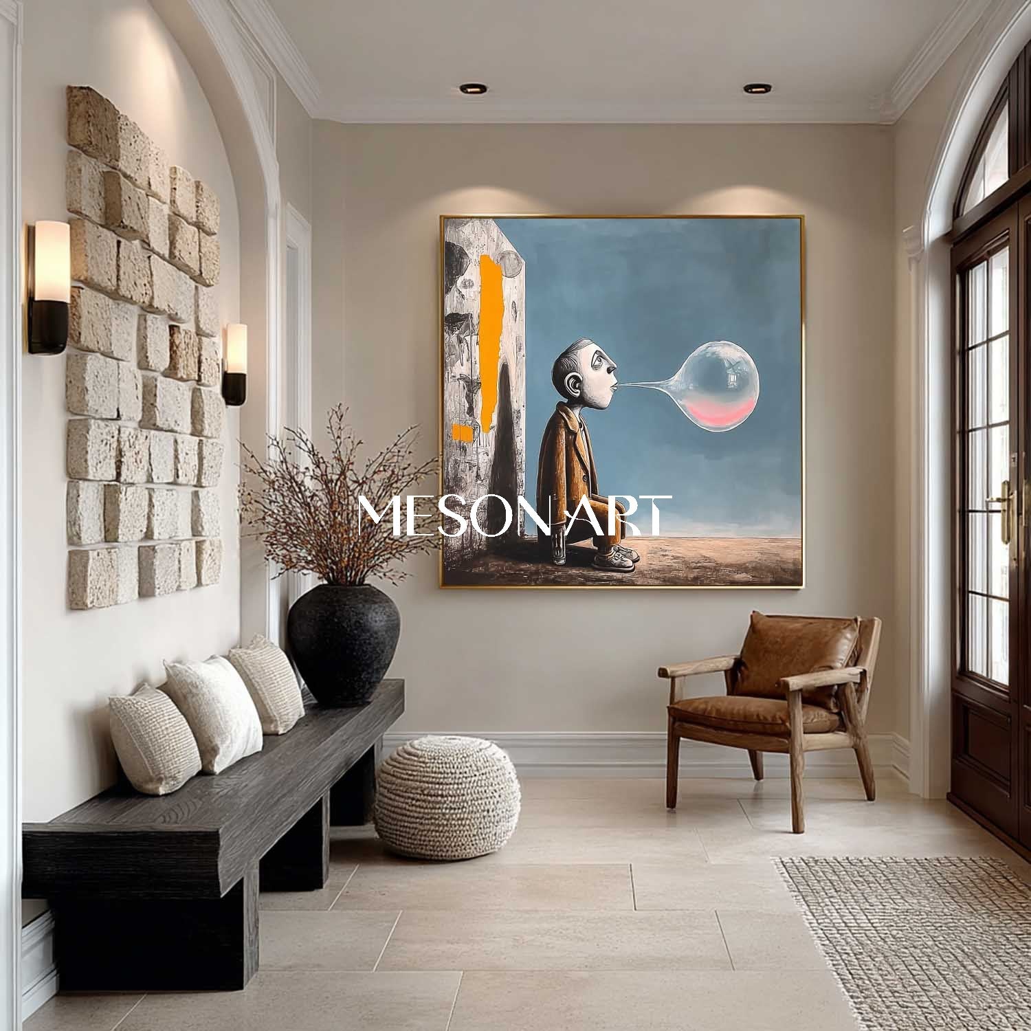 Solitary Bubblegum Moment – Surreal Abstract Art for Modern Spaces