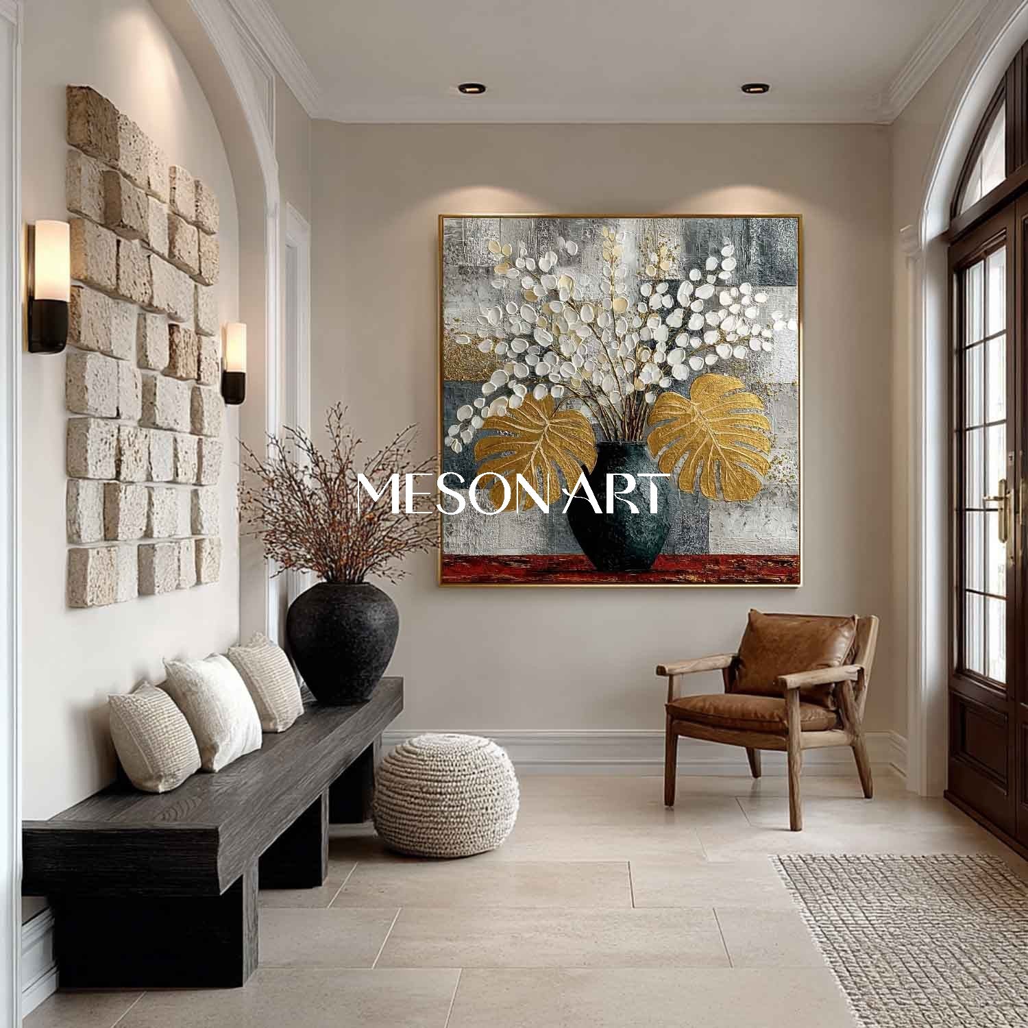 Minimalist Flower Artwork Original Flower Canvas for Purchase Bedroom Flower Canvas Decor