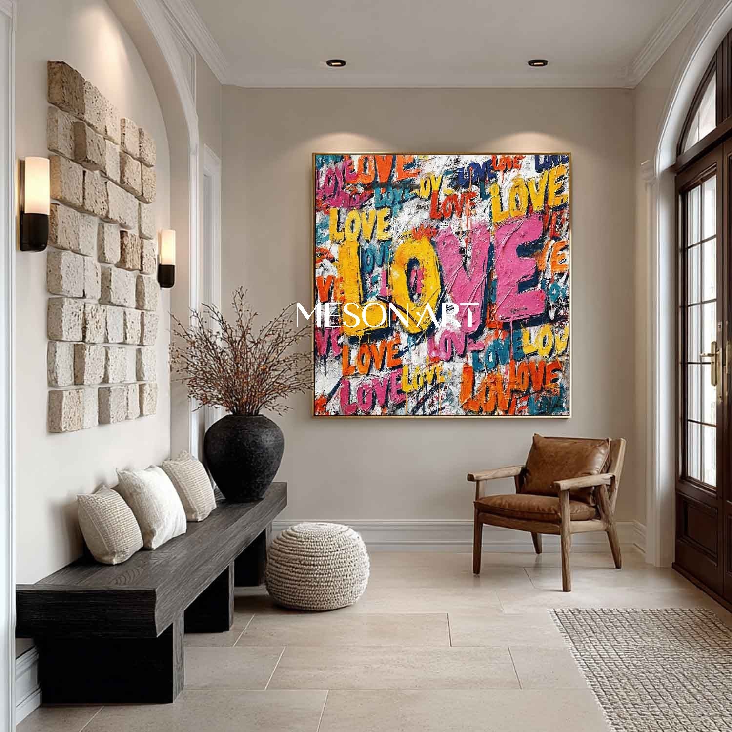 LOVE Graffiti Abstract Canvas Art for Sale Couple Wall Decoration Ideas Valentine's Day LOVE Artwork Gift