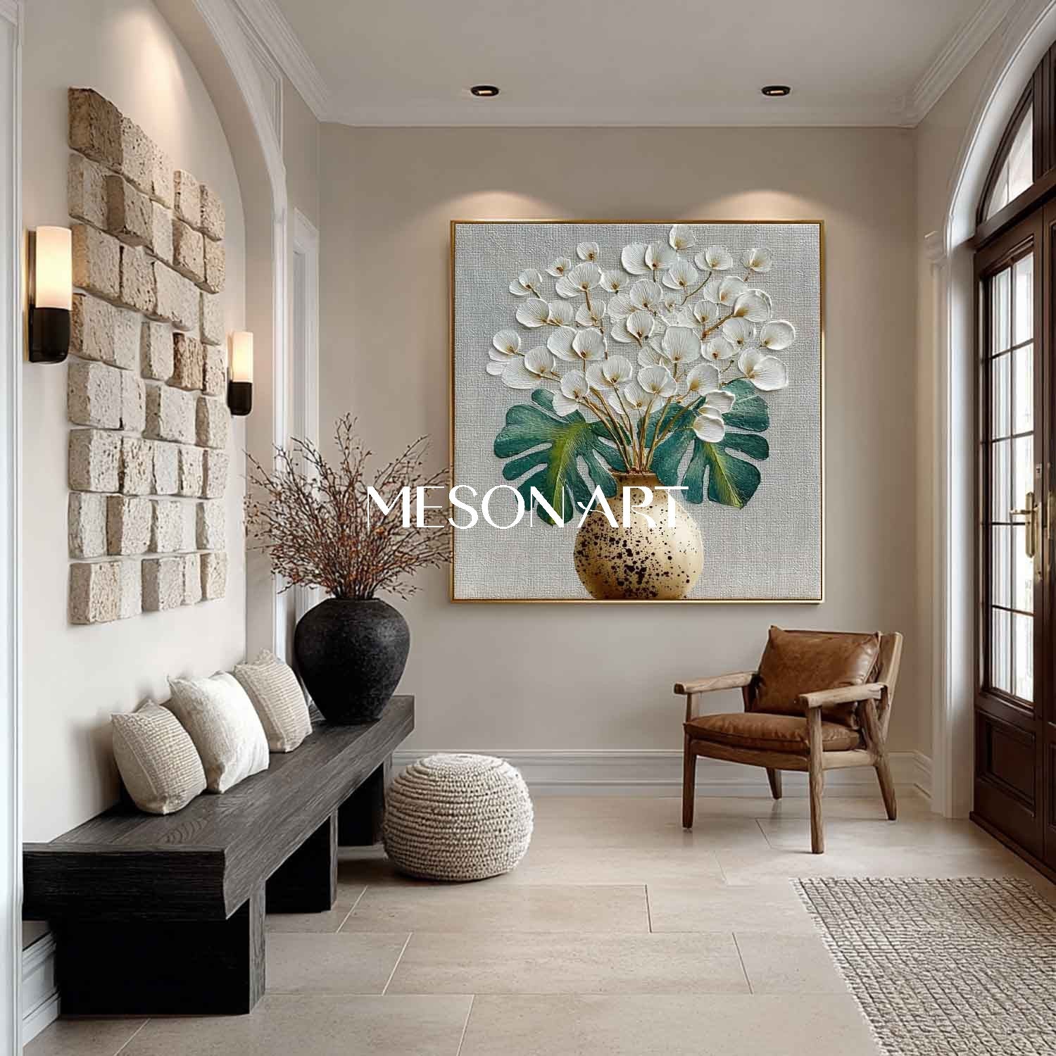 Modern Floral Canvas Made-to-Order Flower Paintings Abstract Floral Art for Minimalist Homes