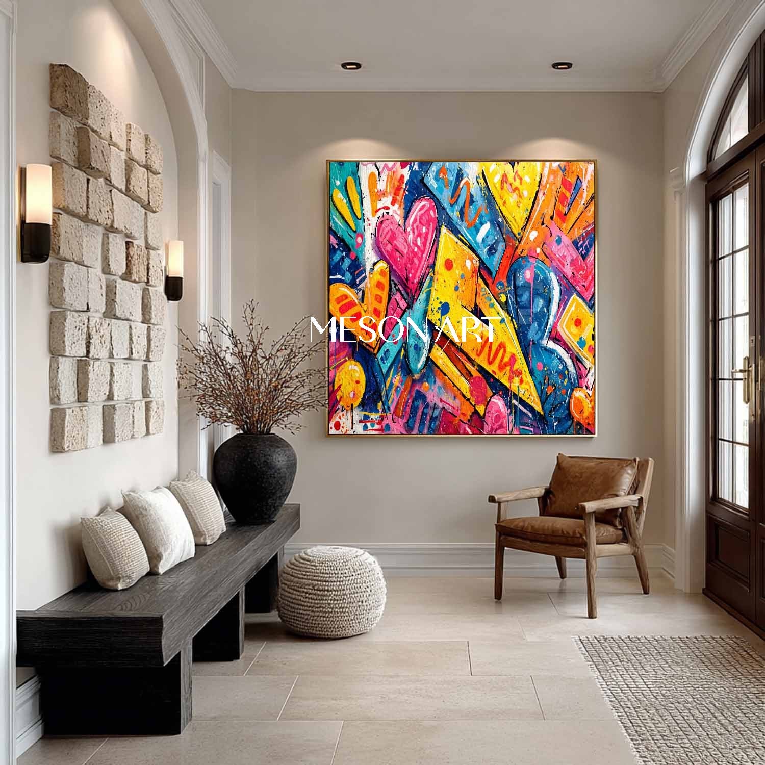 Large Love Heart Cartoon Graffiti Abstract Art Love Heart Graffiti Home Wall Art Decoration Ideas